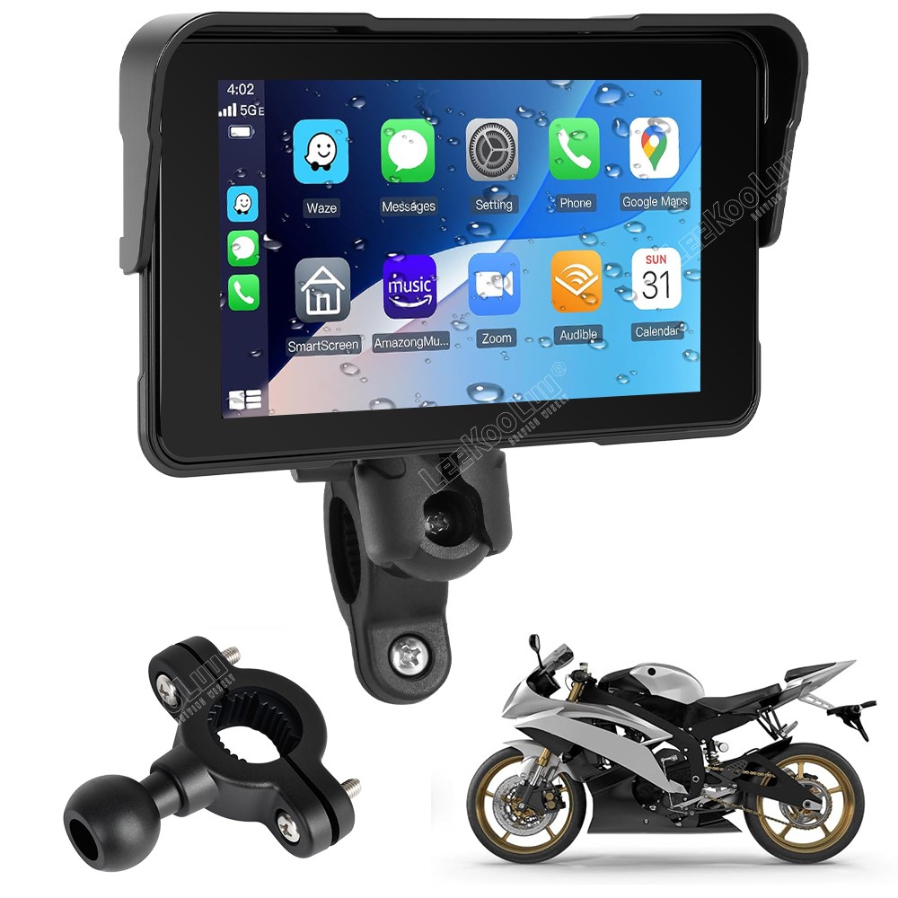 5″ Apple CarPlay Android Auto Portable Screen Waterproof Navigator Motorcycle