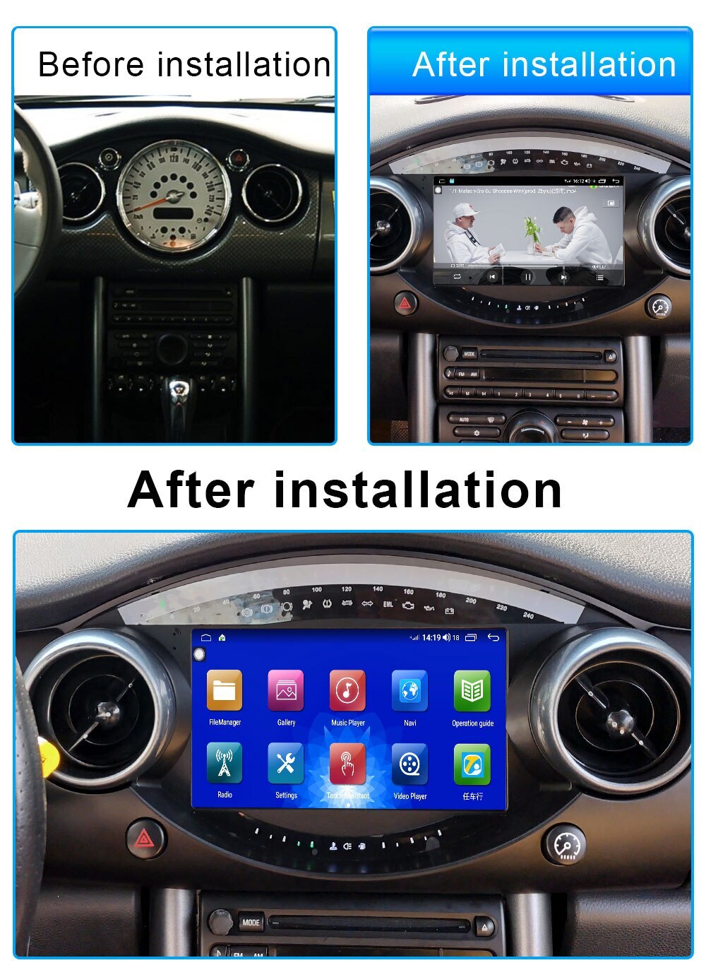 Car Android Gps Navigation Wifi 9″ For Bmw Mini Cooper 02~06 Radio Carpaly Audio