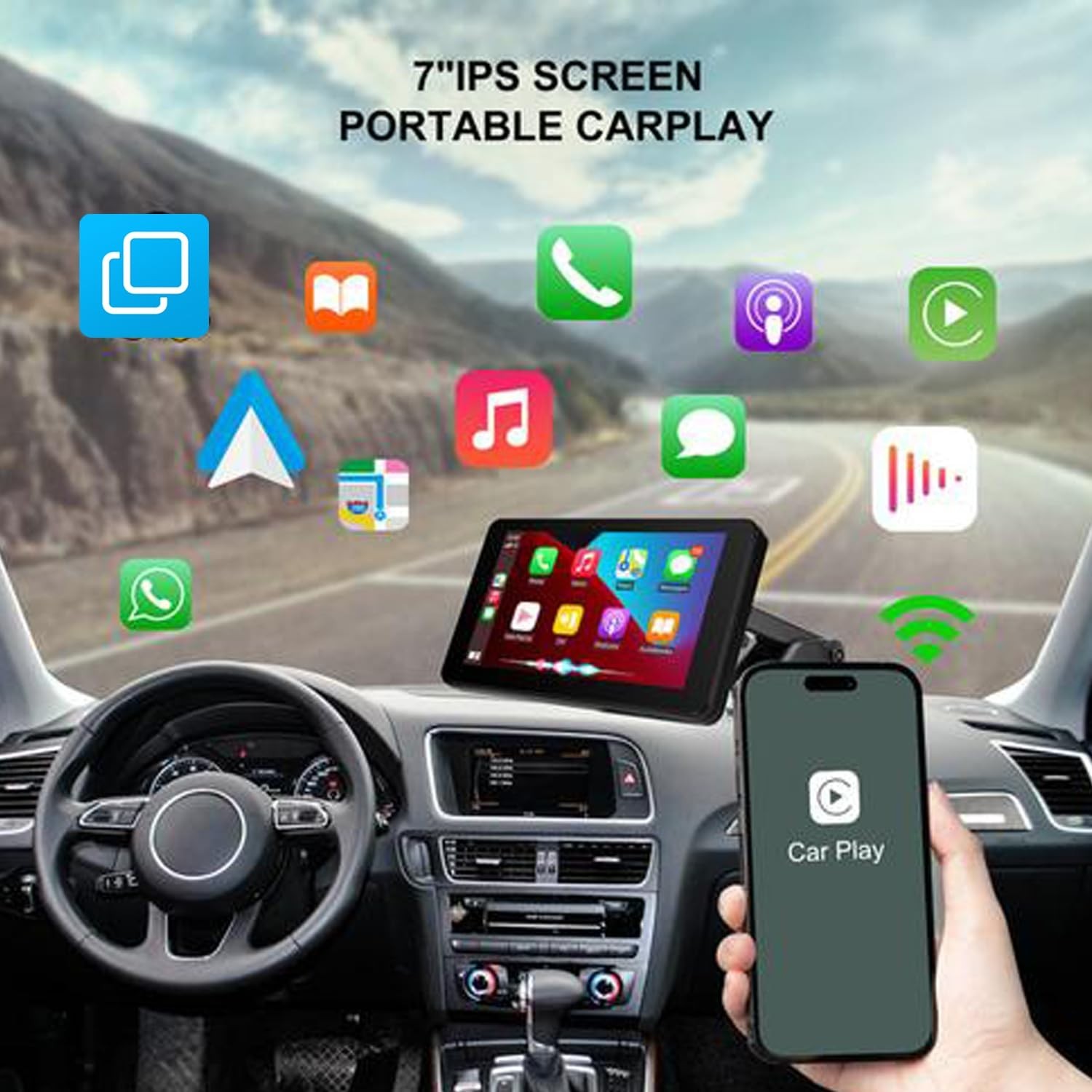 7″ HD Wireless CarPlay & Android Auto Stereo, Backup Camera, GPS, Voice Control