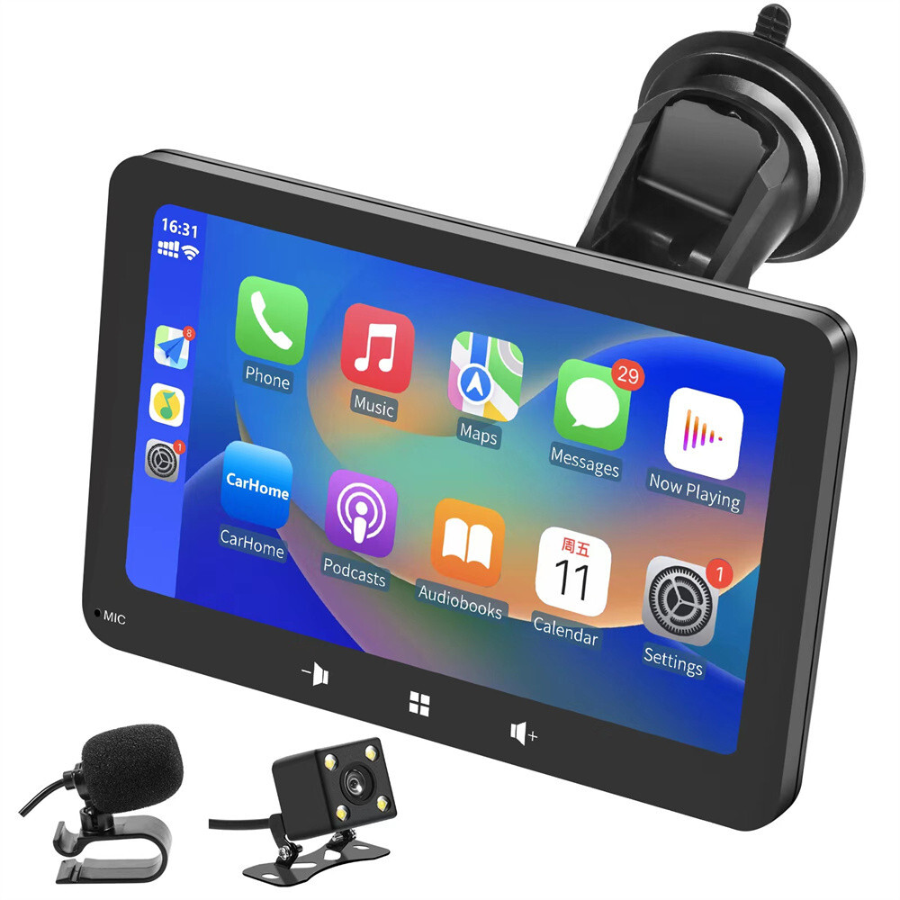 7in Car Stereo Radio Portable Player GPS Navi Touch Screen Mirror Link W/Camera