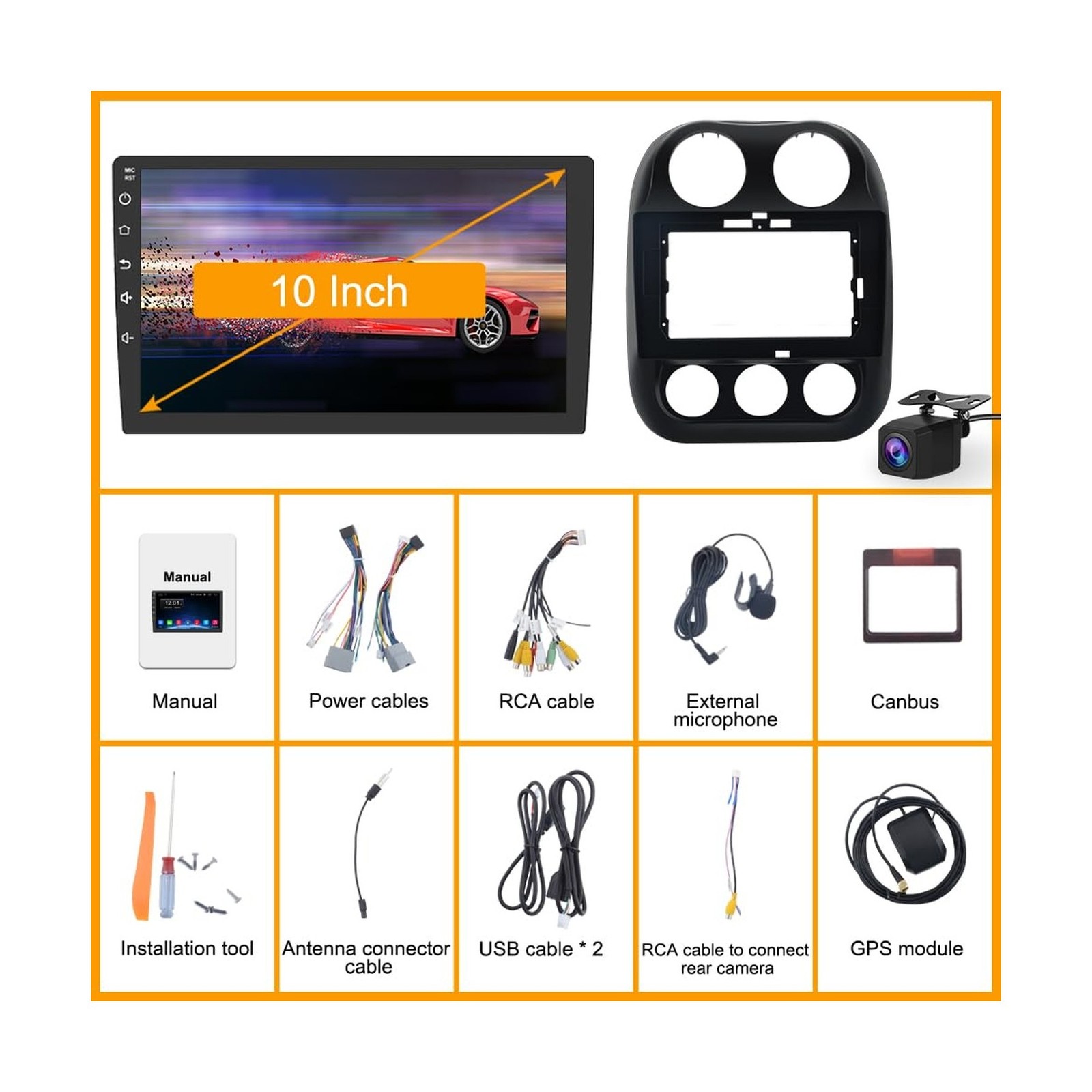 Junsun 4G+64G 10 inch Touch Screen Car Radio Stereo for Jeep Compass Patriot …