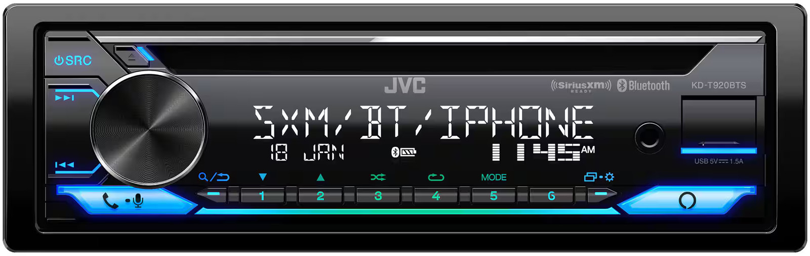 JVC – Bluetooth CD Receiver with Alexa Built-In and USB Rapid Charge, Satelli…