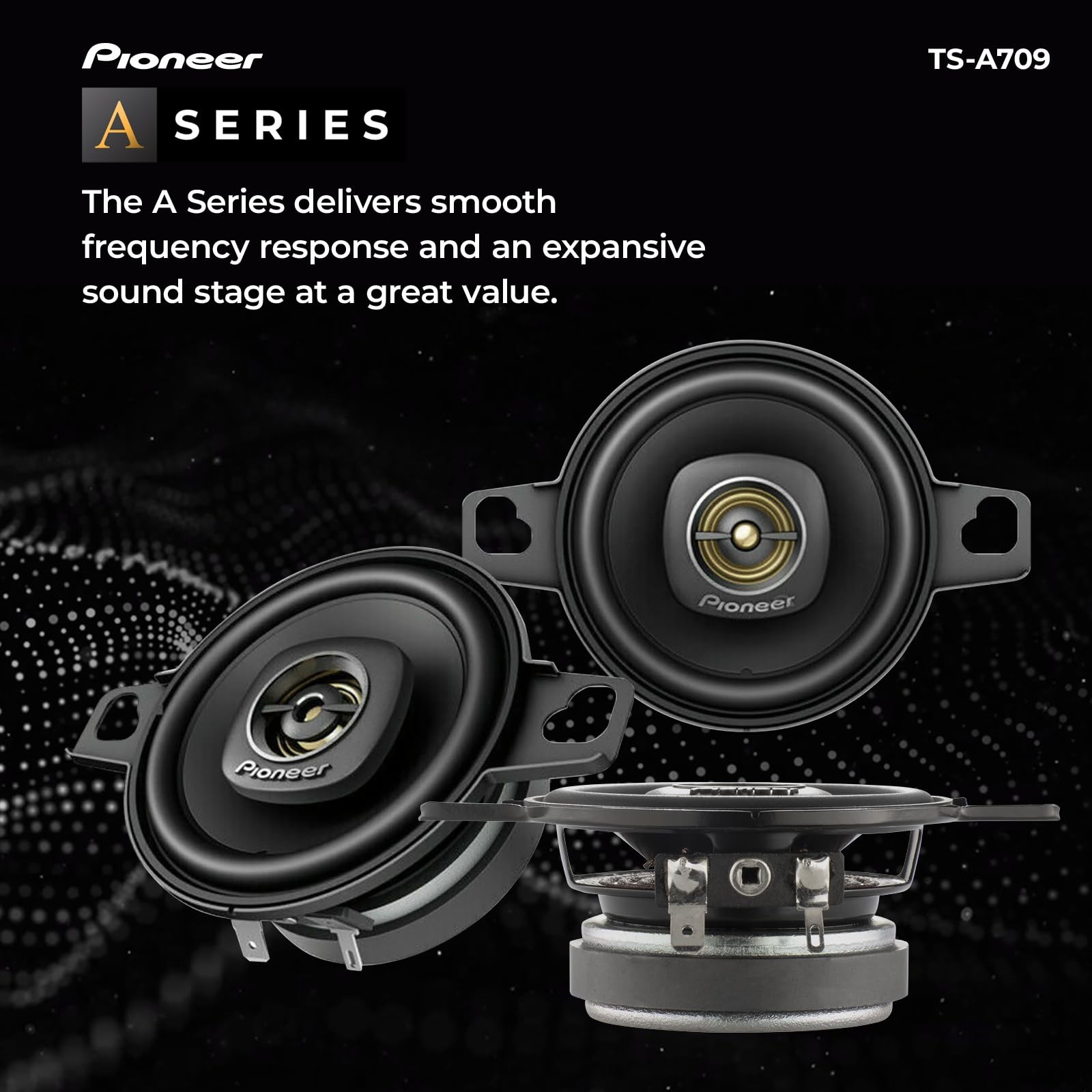 A-Series Plus TS-A709 2.75′ 2-Way Speakers (Pair) – 600W Max, Balanced Sound …