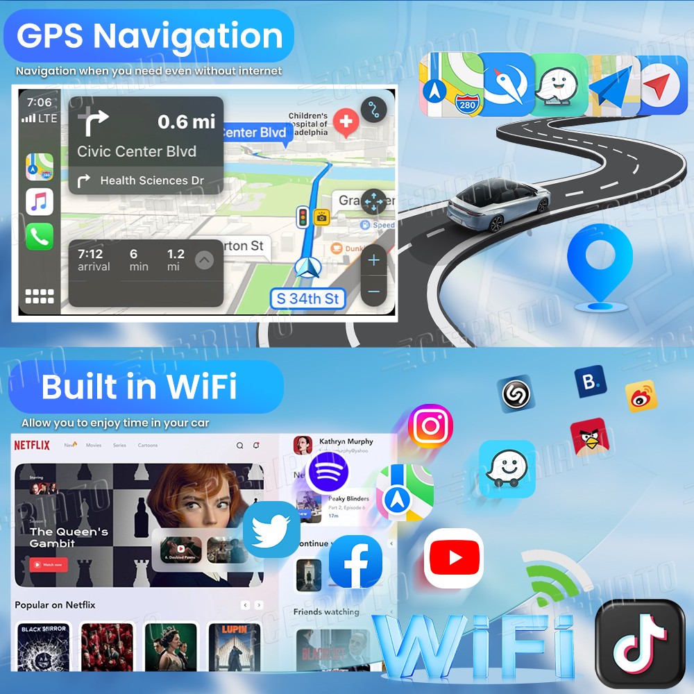 Android Car Navigation Radio 12.1″ for Ford Explorer 2011-2019 W.CarPlay 8 Core