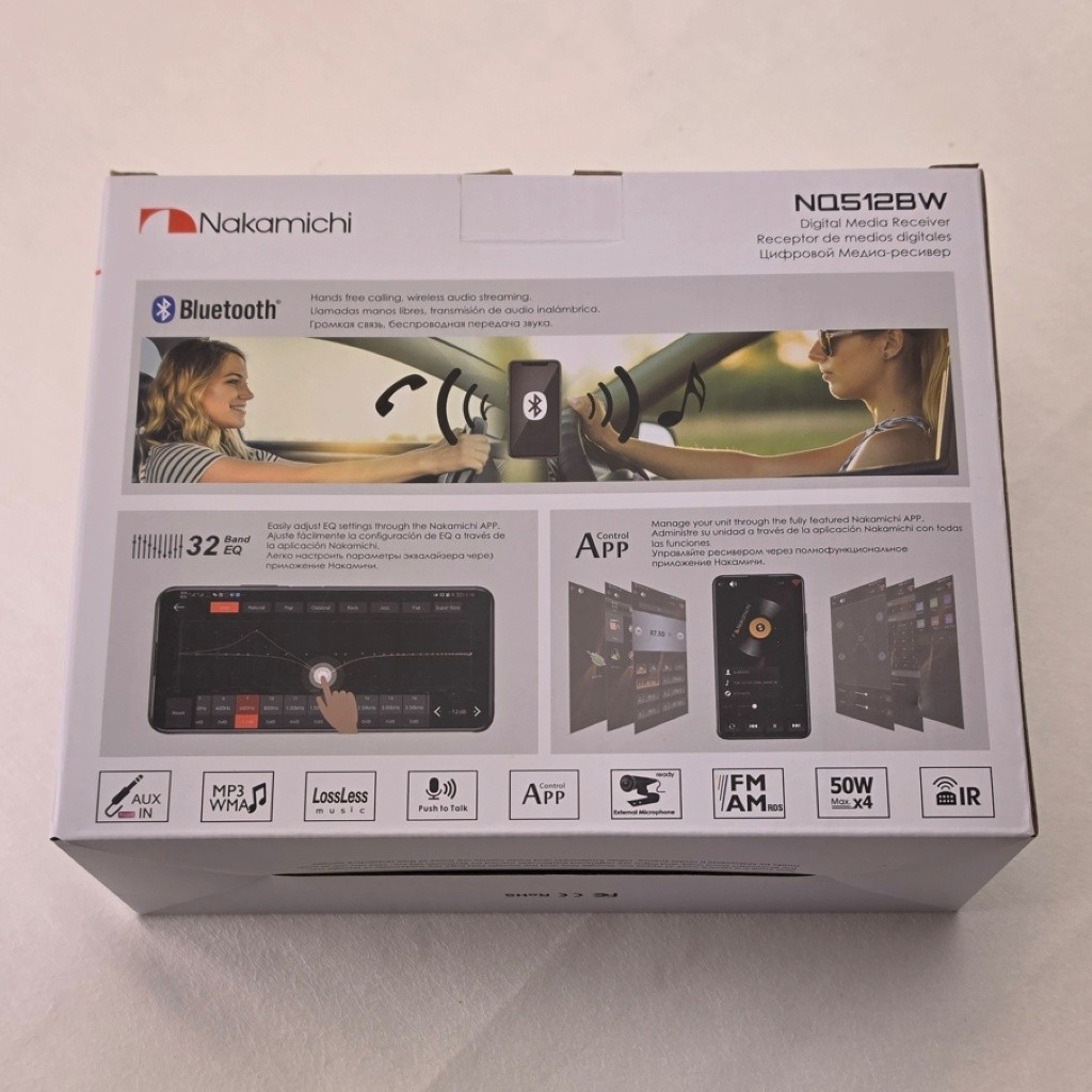 Nakamichi NQ512BW 1DIN Mechless Car Stereo Dual Bluetooth 5.1 App Control RV