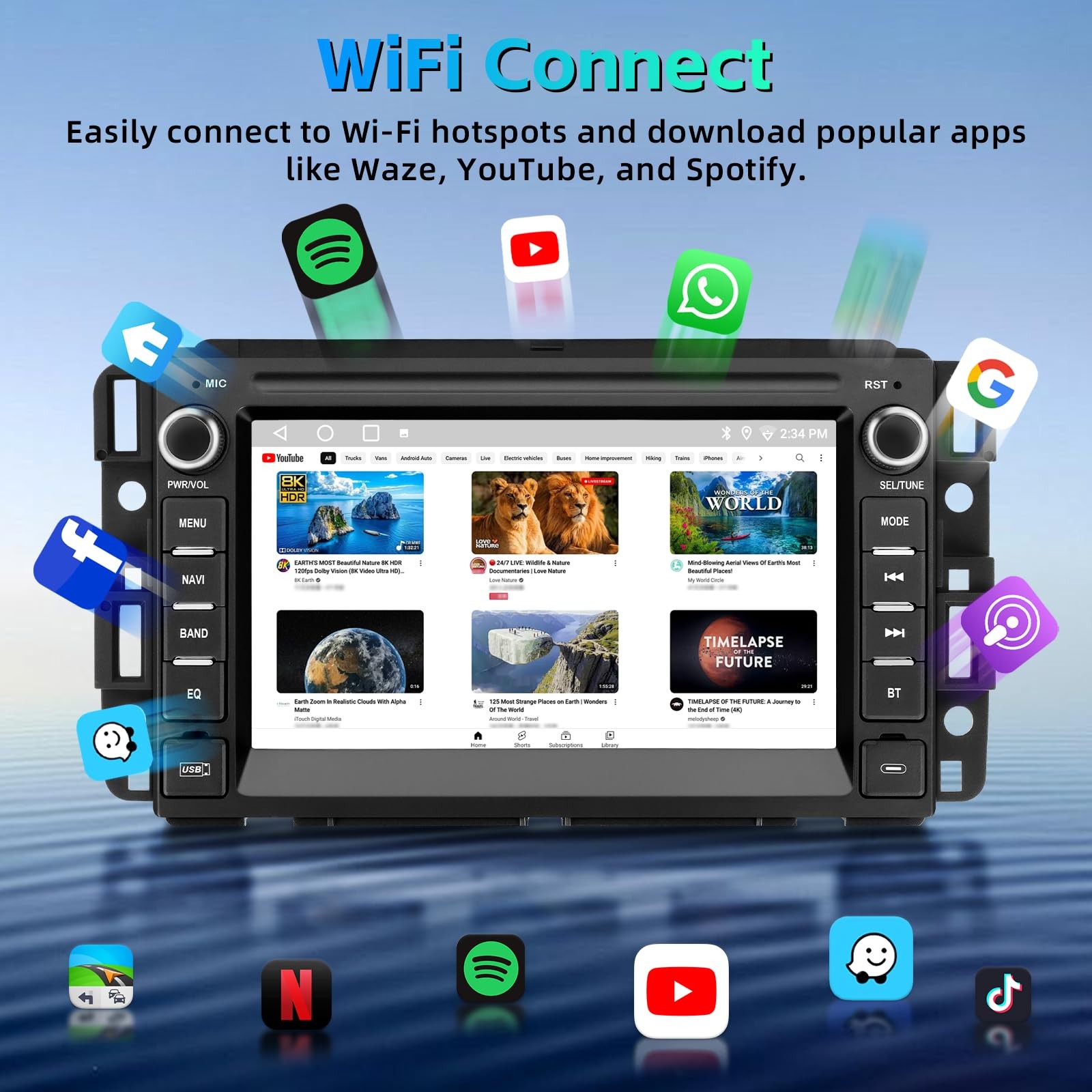 Car Stereo for Chevy Silverado 2007-2013 with Android 15 & Wireless CarPlay
