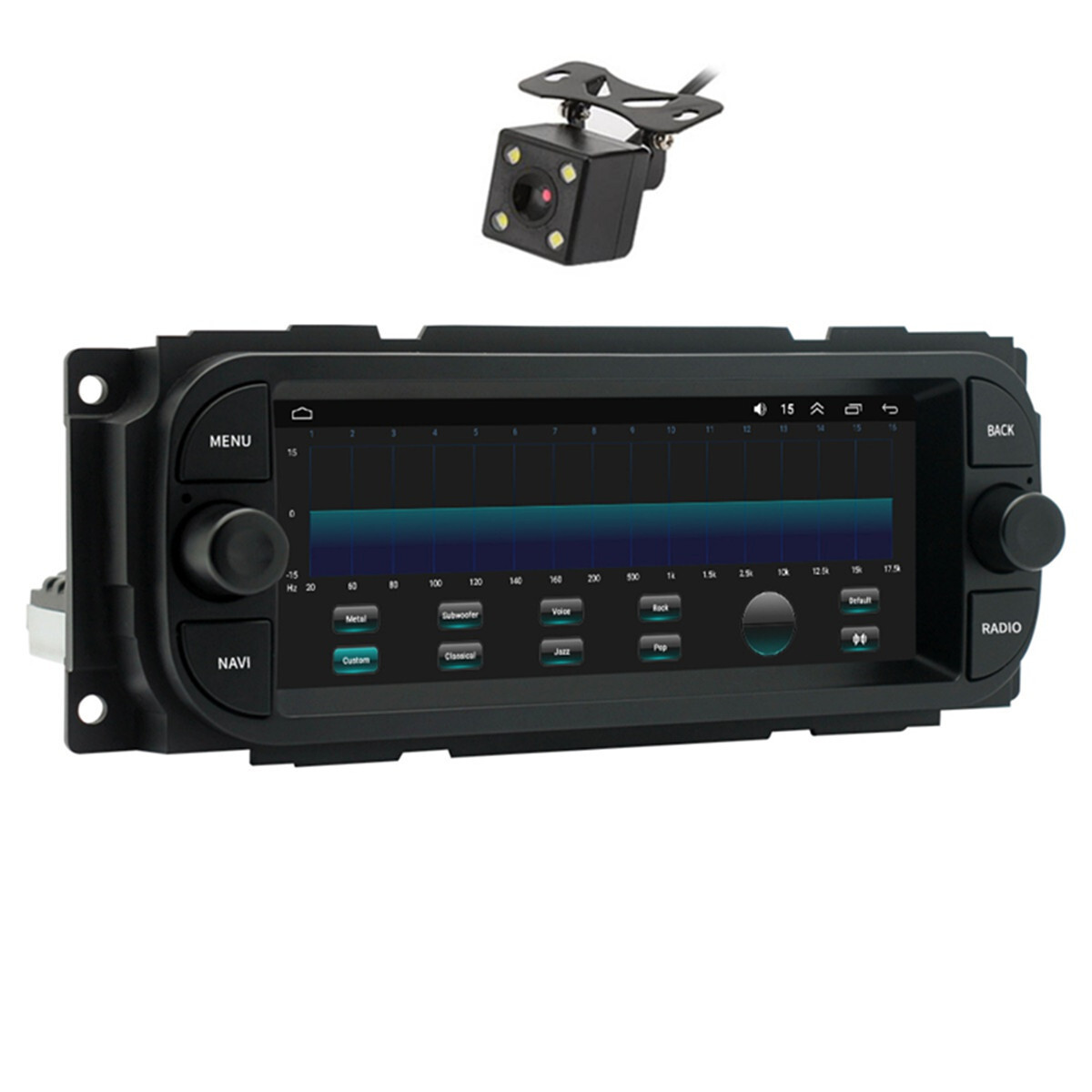 1 Din Car Stereo Radio BT Head Unit W/Cam Fit For Dodge Caravan/Dakota 2001-2004