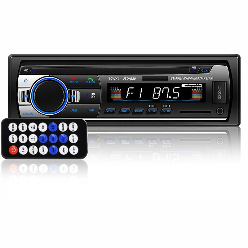 12V Single 1Din Car Stereo Radio Bluetooth FM Audio AUX USB Head Unit MP3 Player