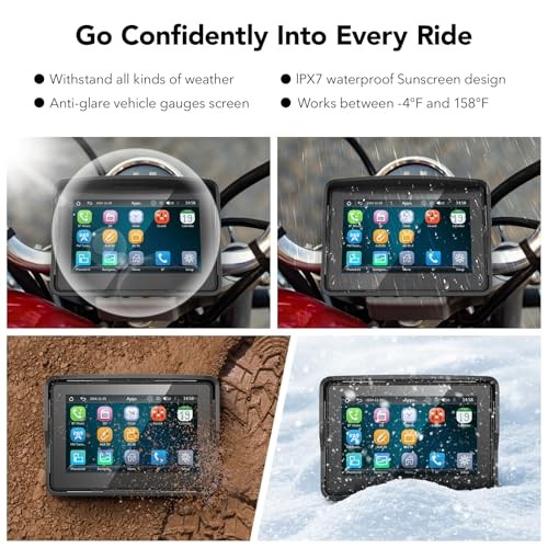 Motorcycle Carplay Screen, Wireless CarPlay & Android Auto for Motorbike,