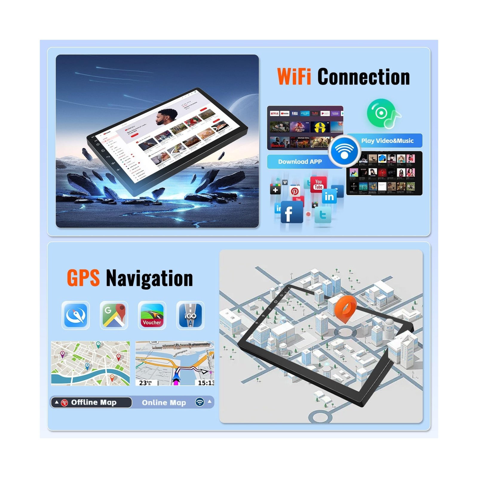 Android 15 Car Stereo for Hyundai Sonata 2009 2010 (Manual A/C) Wireless CarP…