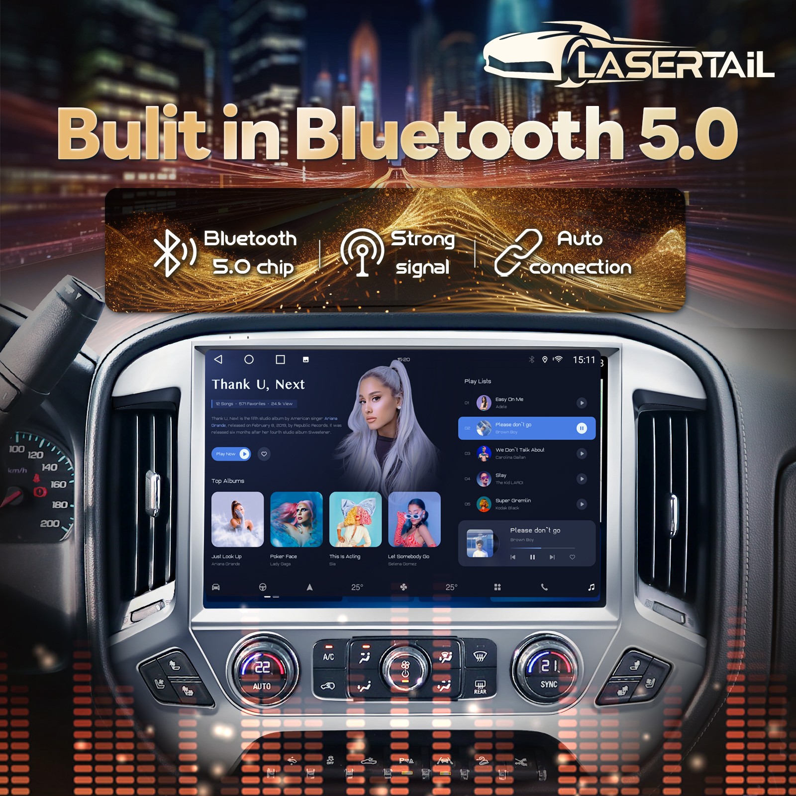 13.1″ Car Stereo Carplay for Chevy Silverado GMC Sierra 1500 2500 3500 2014-2018
