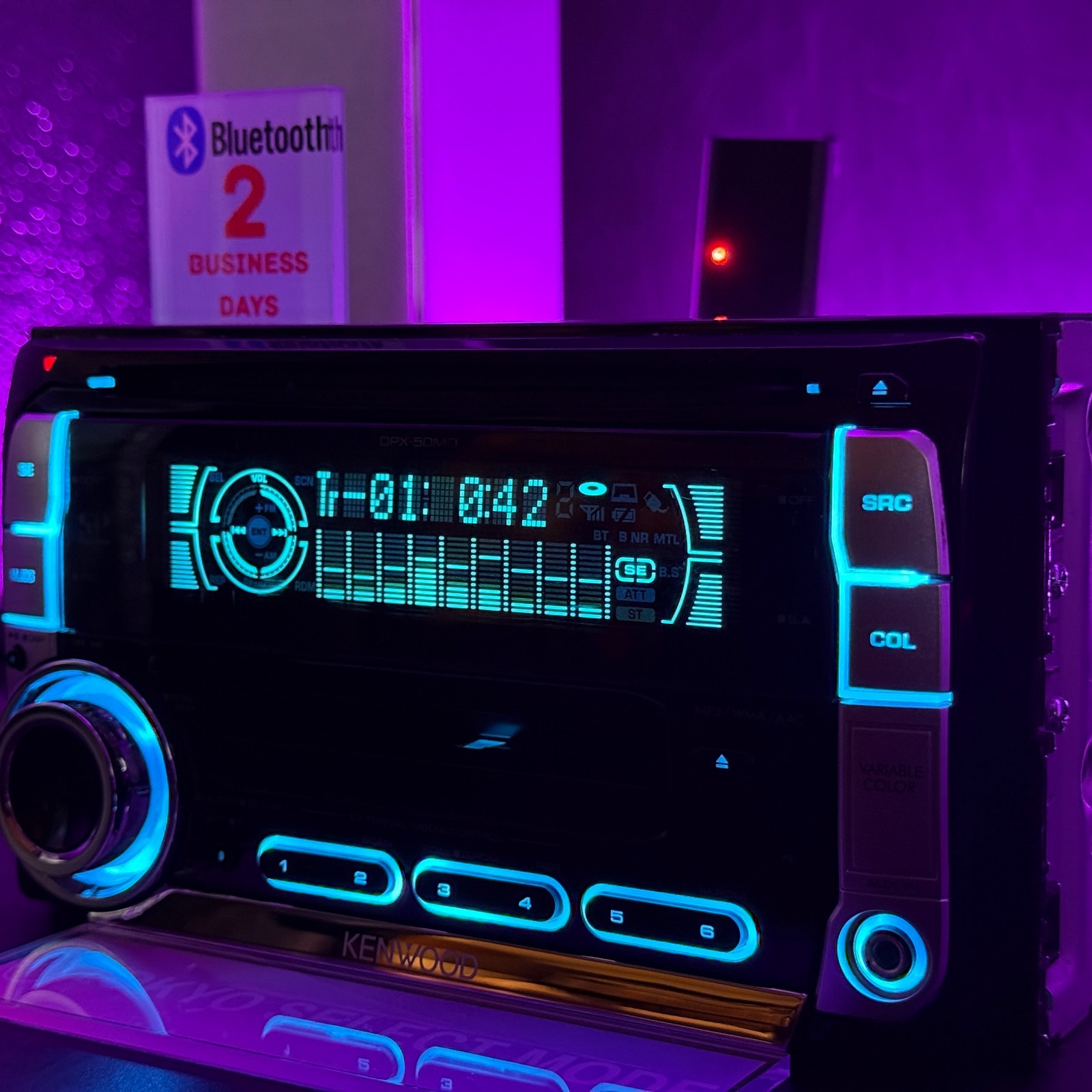 Kenwood DPX-50MD 2DIN CD MD Player Car Stereo Added Bluetooth JDM Tested Stock