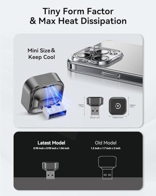 2026 Wireless CarPlay & Android Auto Adapter, Mini 2-in-1 Plug & Play Dongle