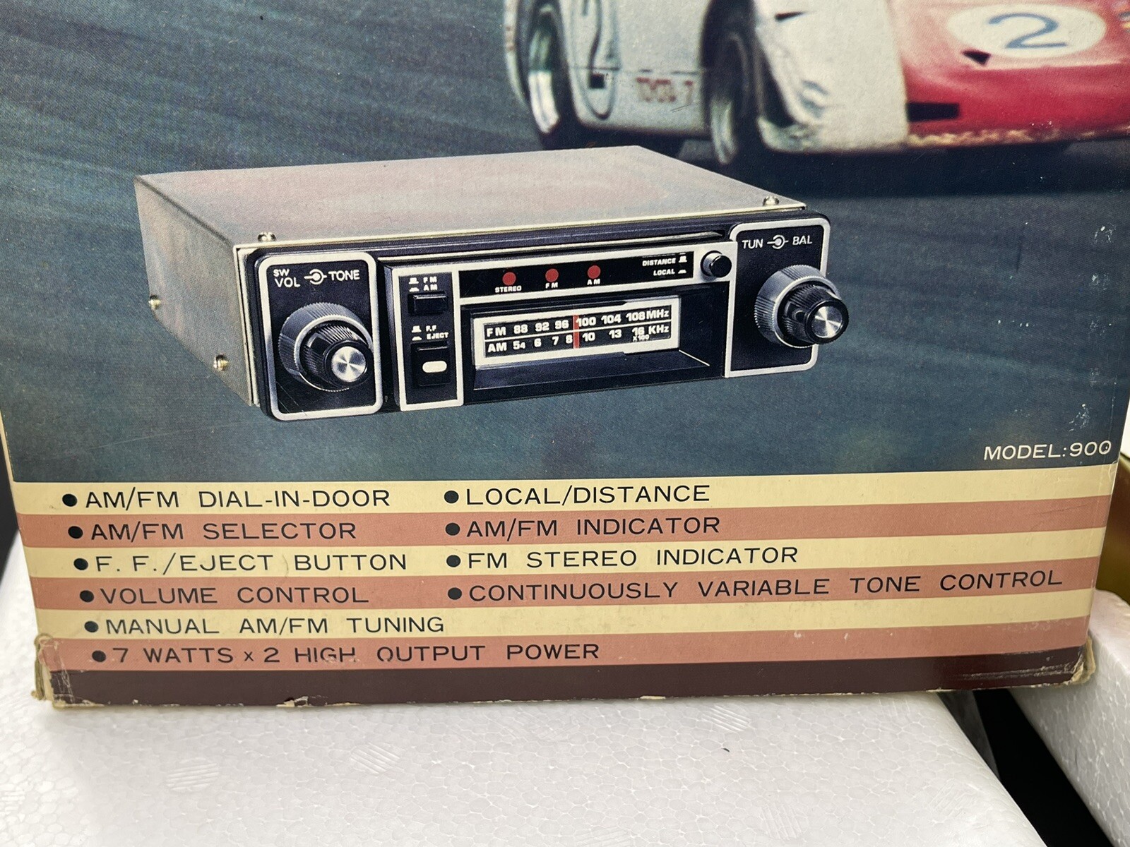 Vintage Toho 900 AM/FM MPX Cassette Tape Car Stereo Tuner NOS Open Box