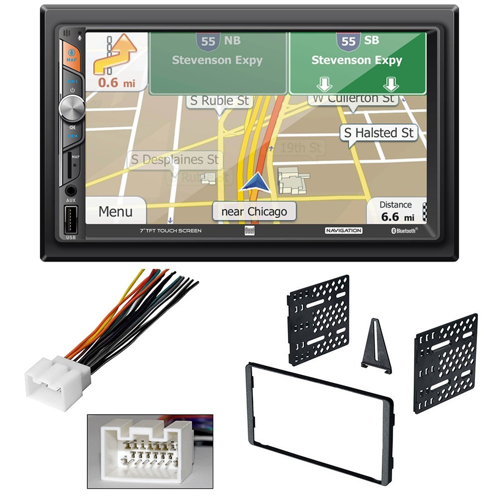 Dual 7″ Navigation Bluetooth Car Stereo AM/FM Radio for 1999-2003 Ford F-150,250