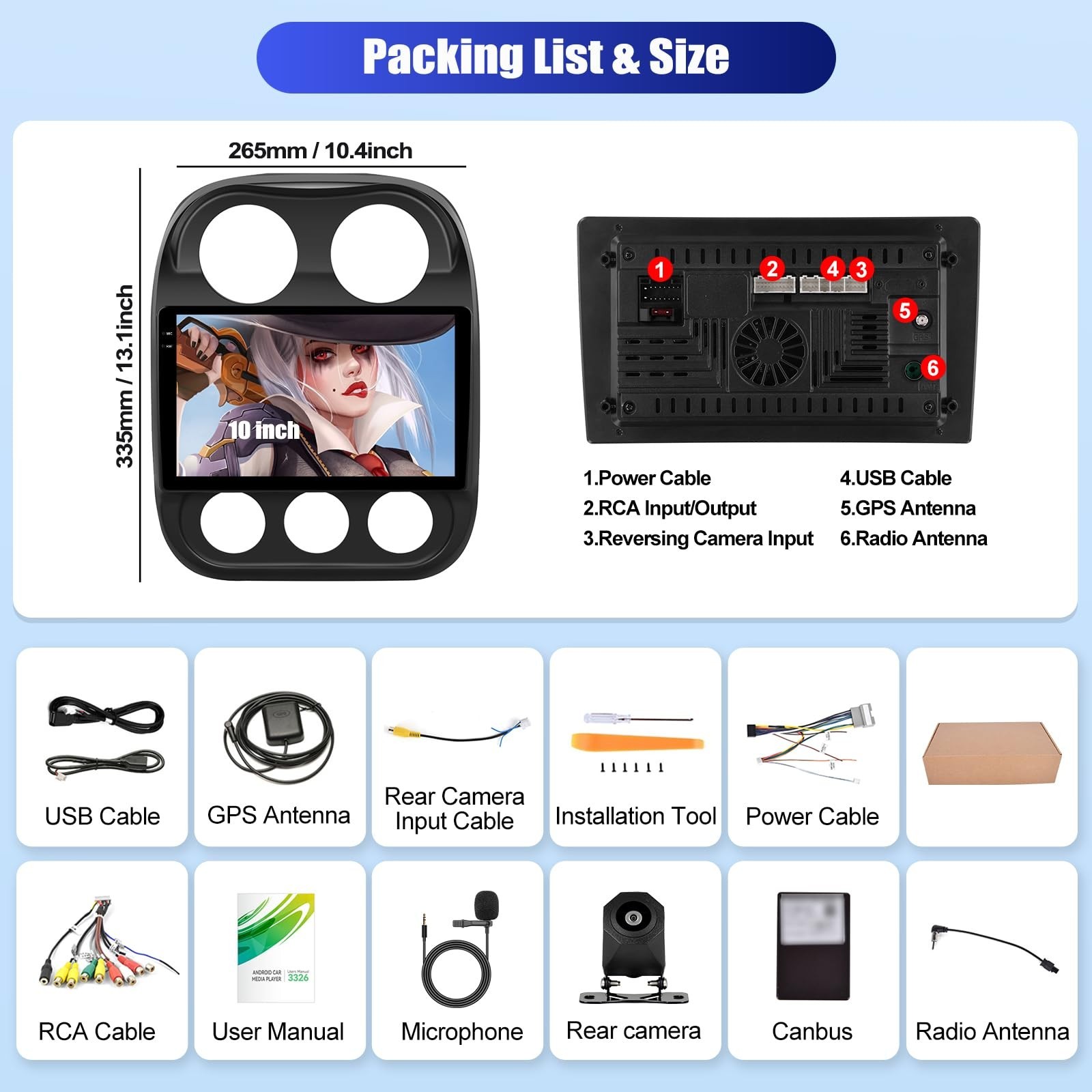 [4+128G] Android 15 Car Radio Stereo for Jeep Patriot Compass 2010-2016 with …