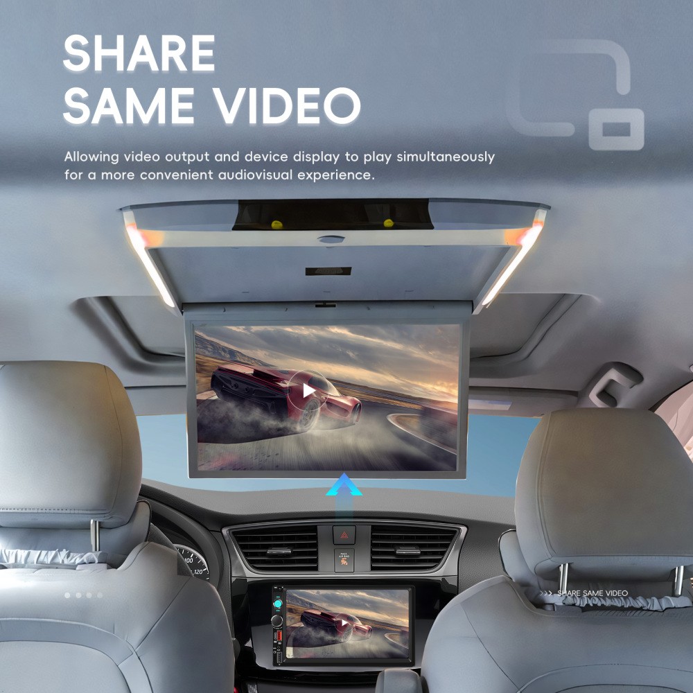 7″ Wireless Carplay Double 2 DIN Car MP5 Player BT USB Stereo Radio With Camera