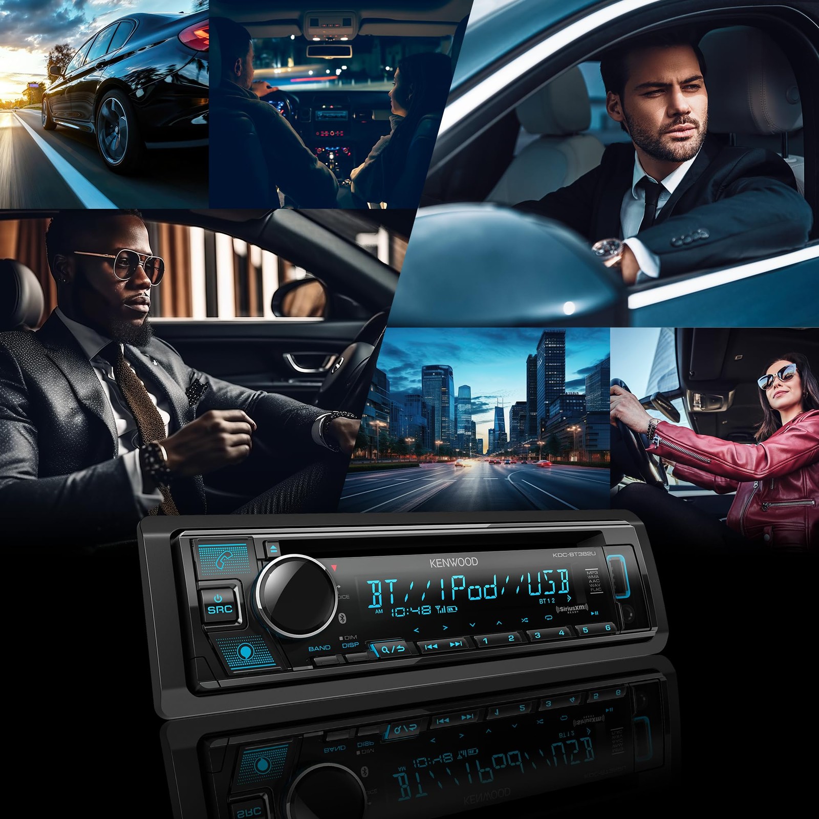 Kenwood KDC-BT382U CD Receiver w/ 1.5 Line Text Display & Bluetooth/Amazon Alexa
