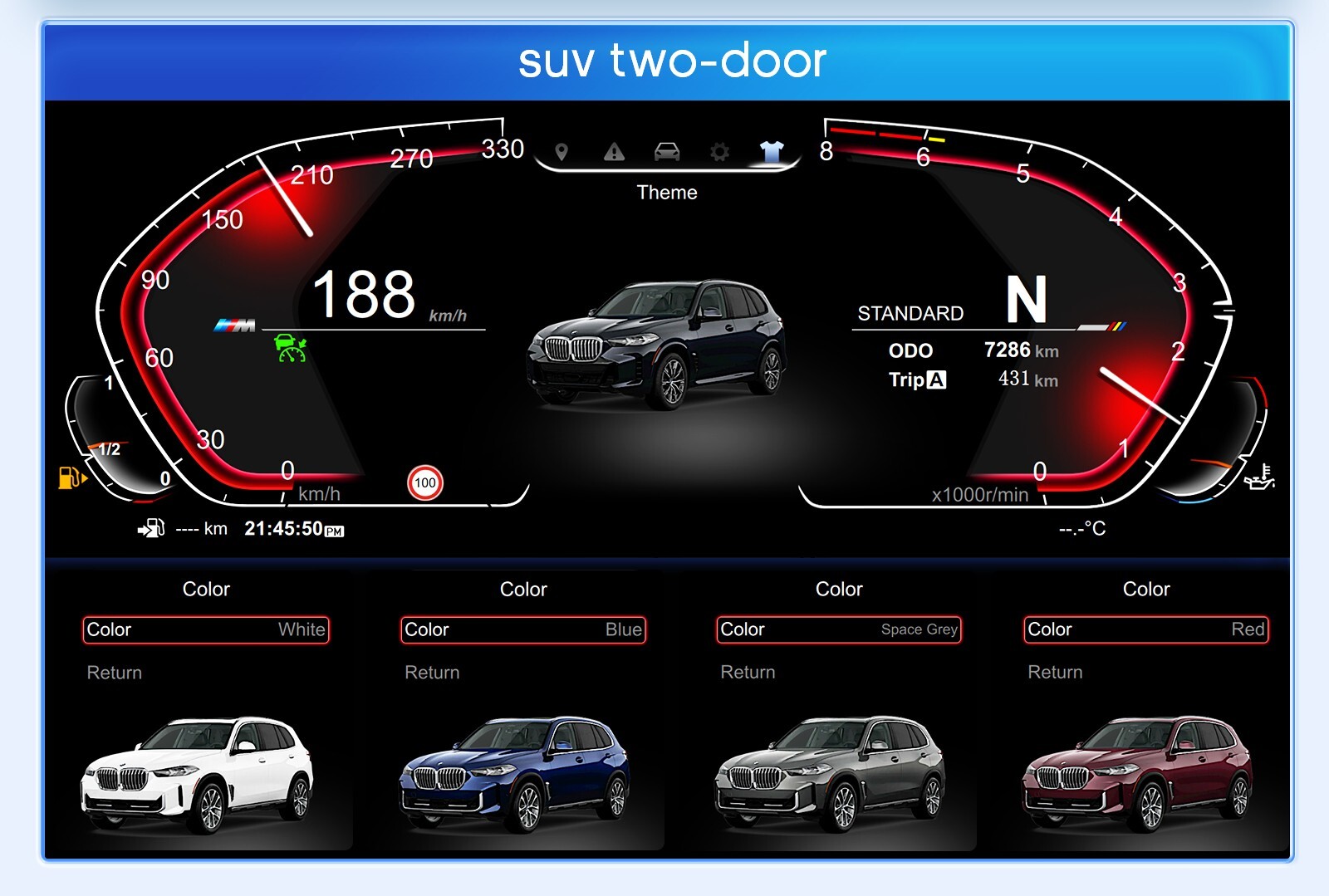 12.3″ LCD Digital Cluster Multifunctional Speedometer For BMW X5 E70 2007-2013
