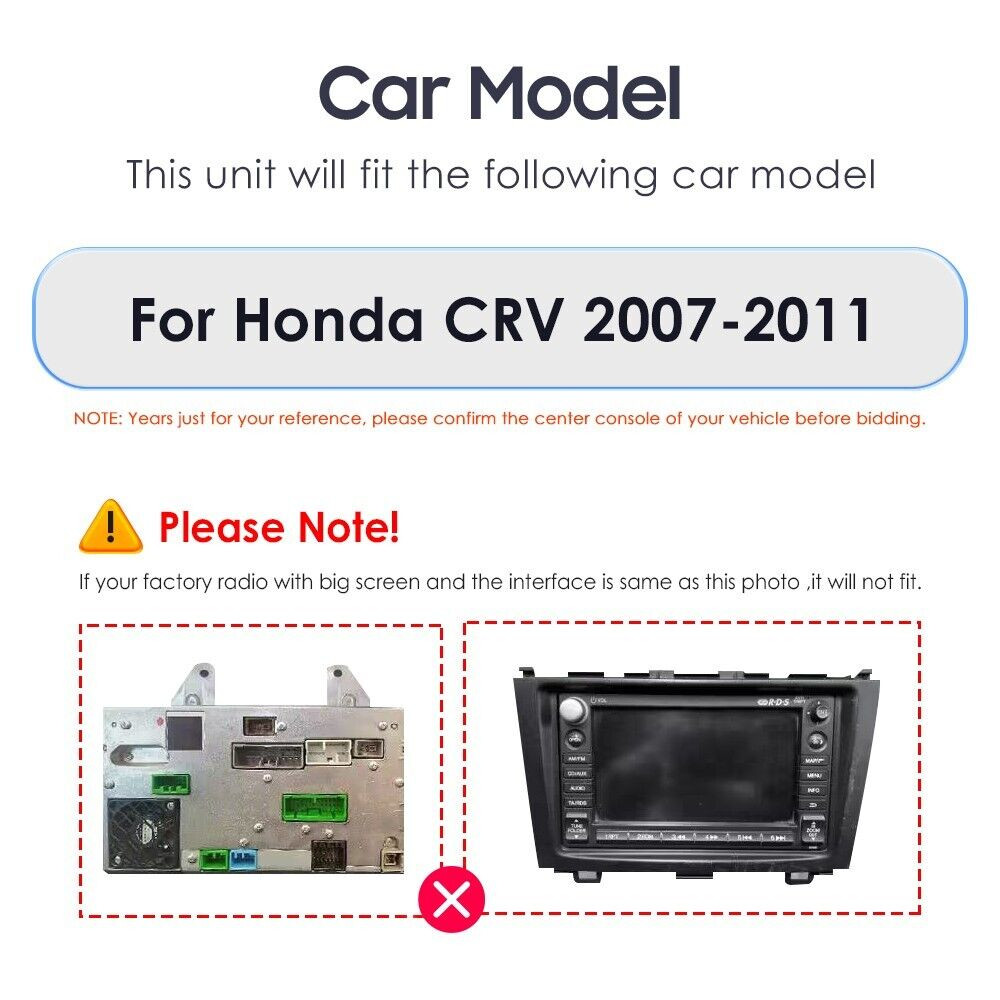 For 2007-2011 Honda CRV 6+128GB Android 13 Car Stereo Radio Apple Carplay Auto