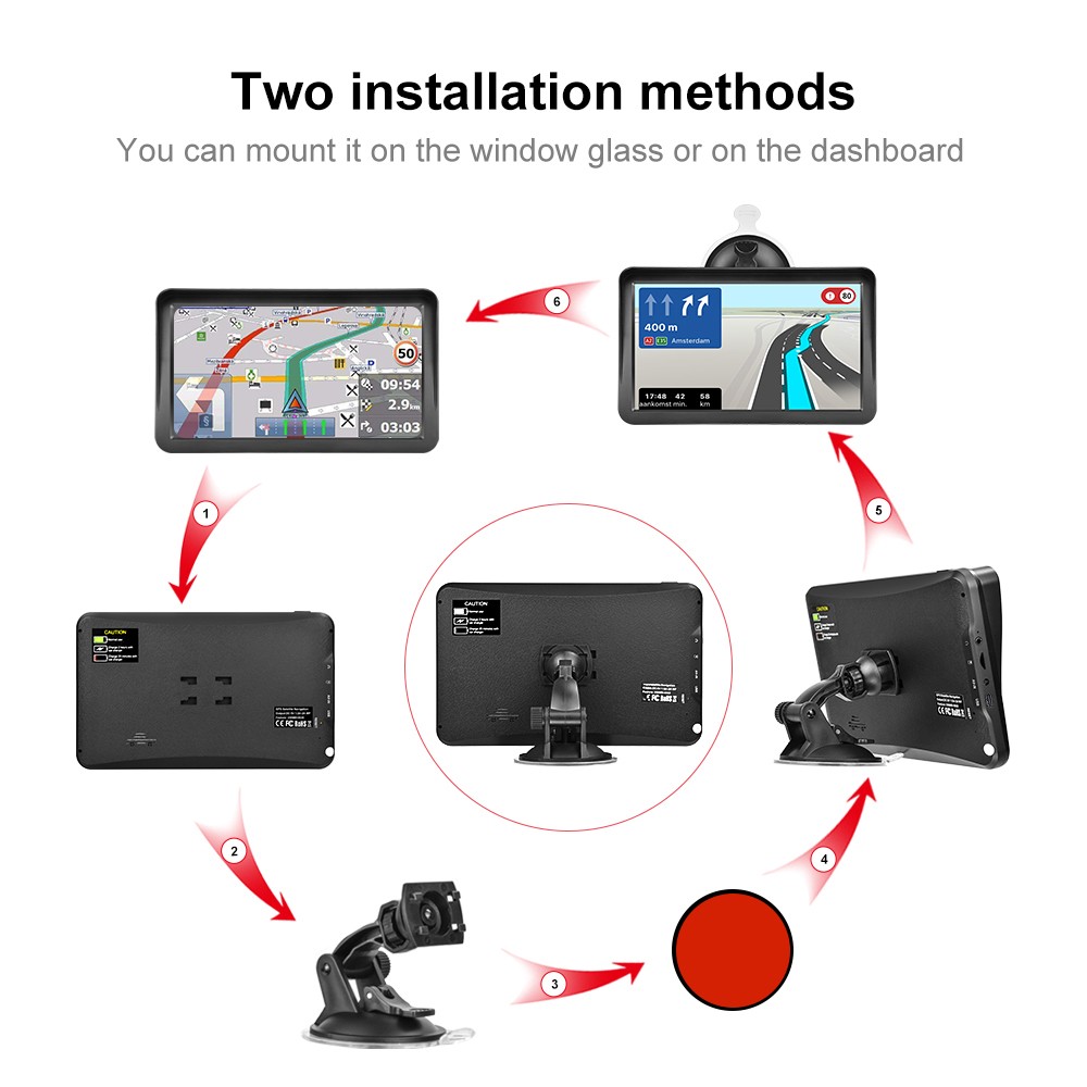 Gps Navigation for Car/Truck Touch Screen Maps w/ Spoken Direction 7″ Screen