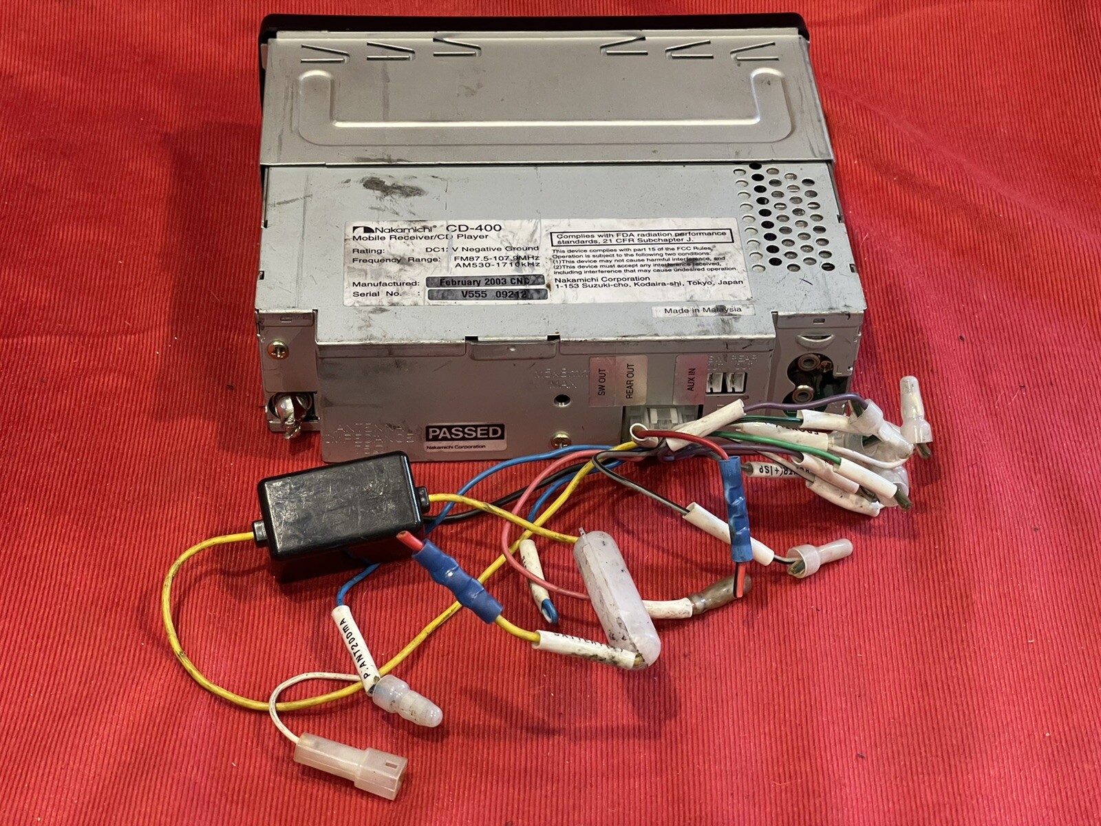 USED NAKAMICHI CAR AUDIO CD PLAYER RADIO AUDIO UNIT VINTAGE CD-400 CD400