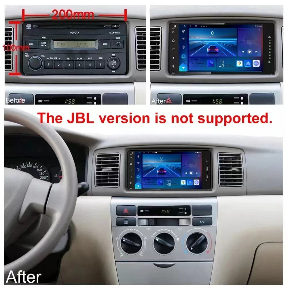 For 2002-2009 Toyota Land Cruiser Car Radio Stereo Carplay SWC FM