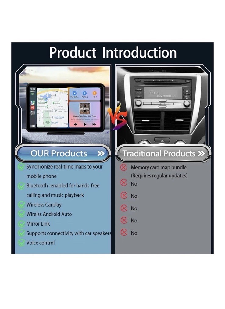 Q9S Wireless Smartscreen Stereo – CarPlay and Android Auto