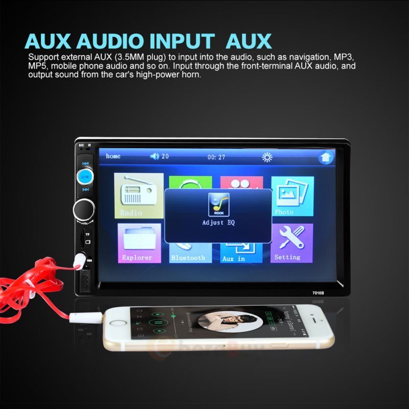 Double 2 Din Car Stereo Radio 7″ Bluetooth USB AUX FM TF Touch Screen MP5 Player