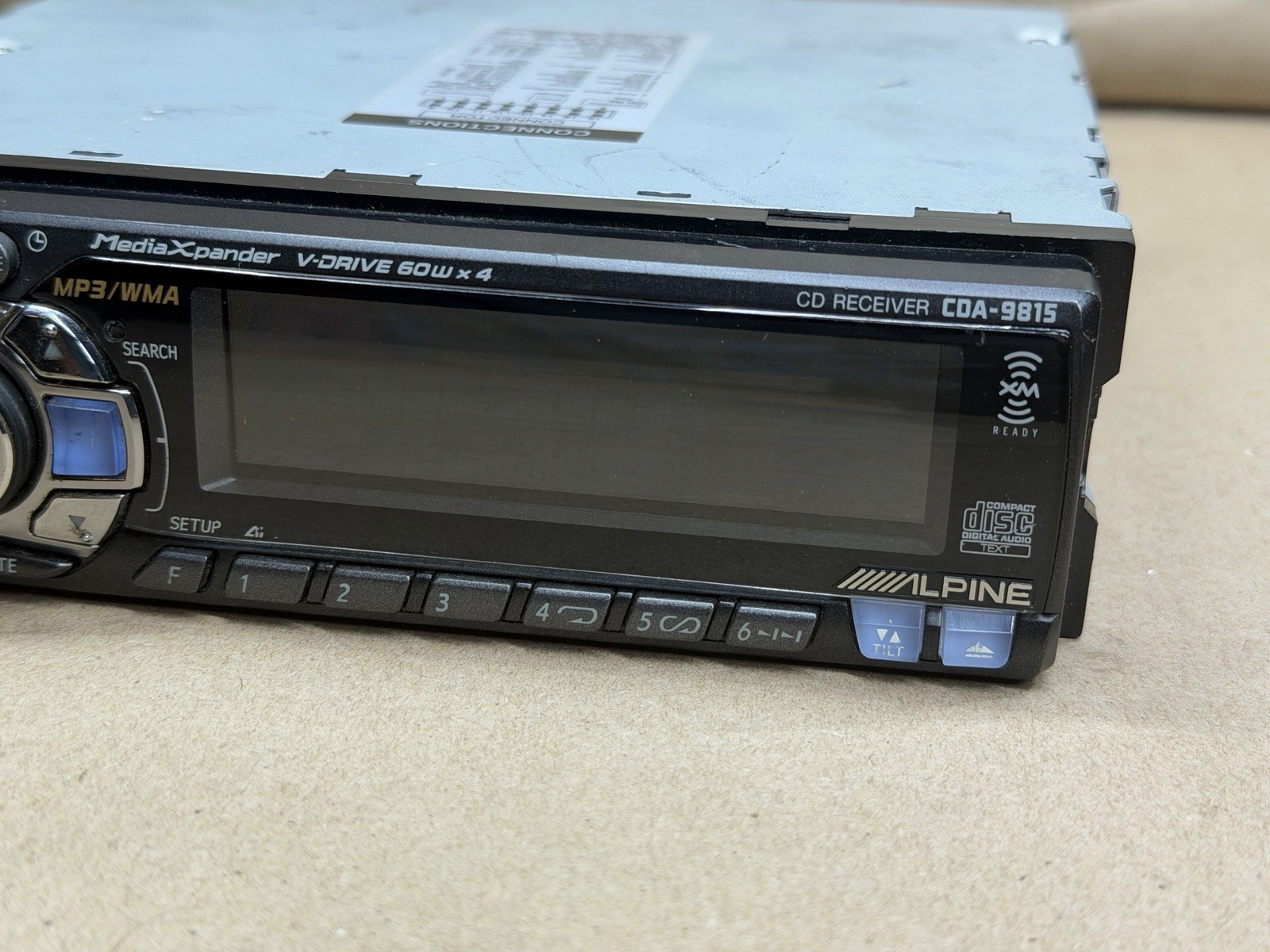 Alpine CDA-9815 CD/MP3/WMA Receiver FOR PARTS AS IS