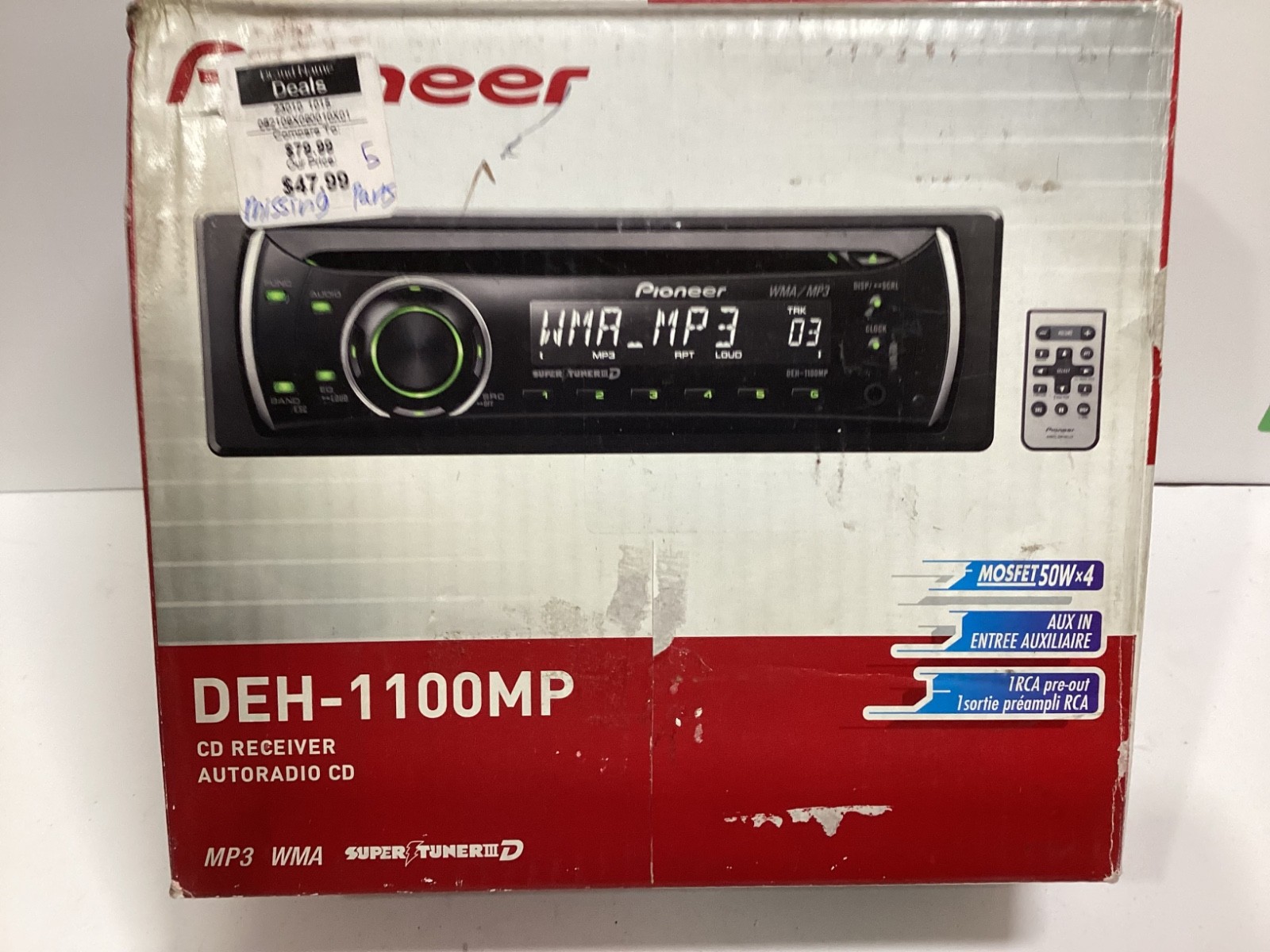 Pioneer DEH-1100MP CD Player WMA MP3 Aux In Car Stereo Radio open box
