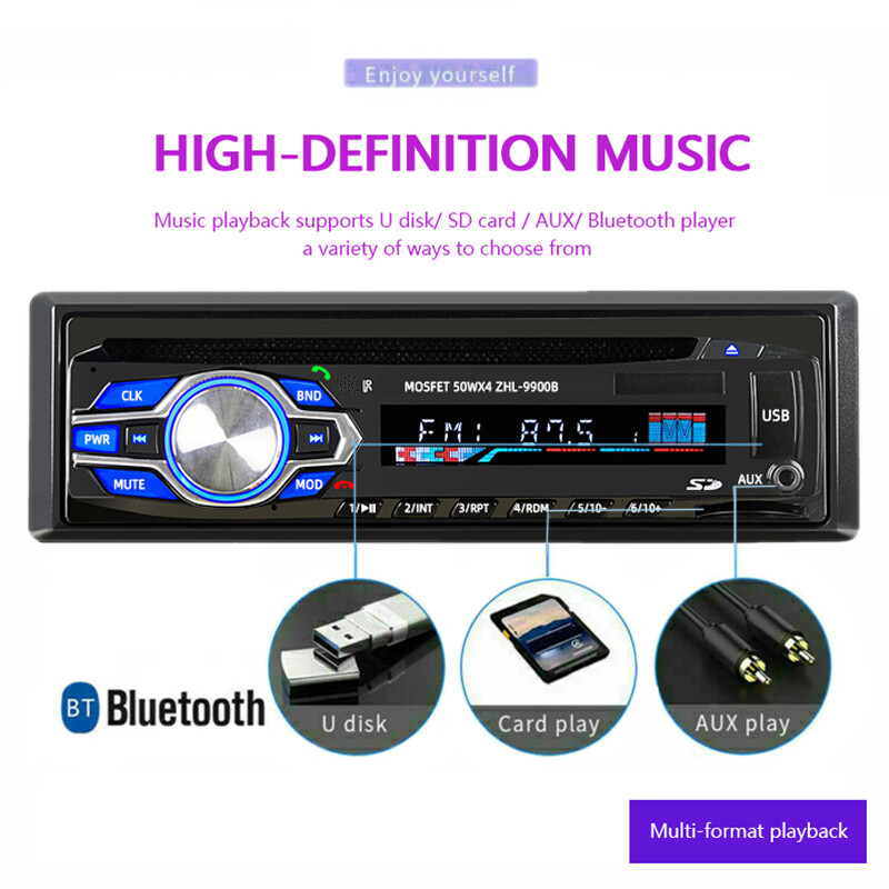 Car Head Unit FM AUX USB Bluetooth with DVD CD Single 1 Din Car Radio MP3 Player