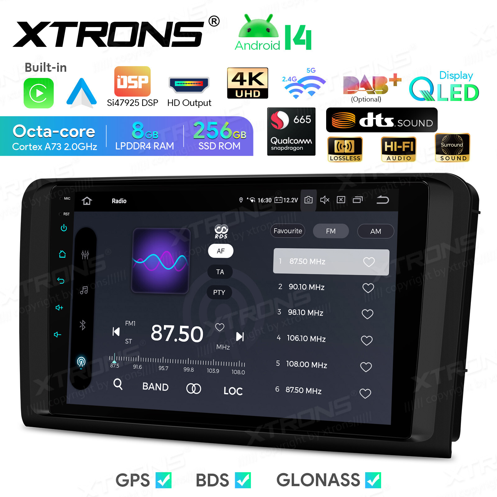 9″ Android 14 8Core 8+256G Car Play GPS Radio Stereo For Benz ML-Class W164 X164