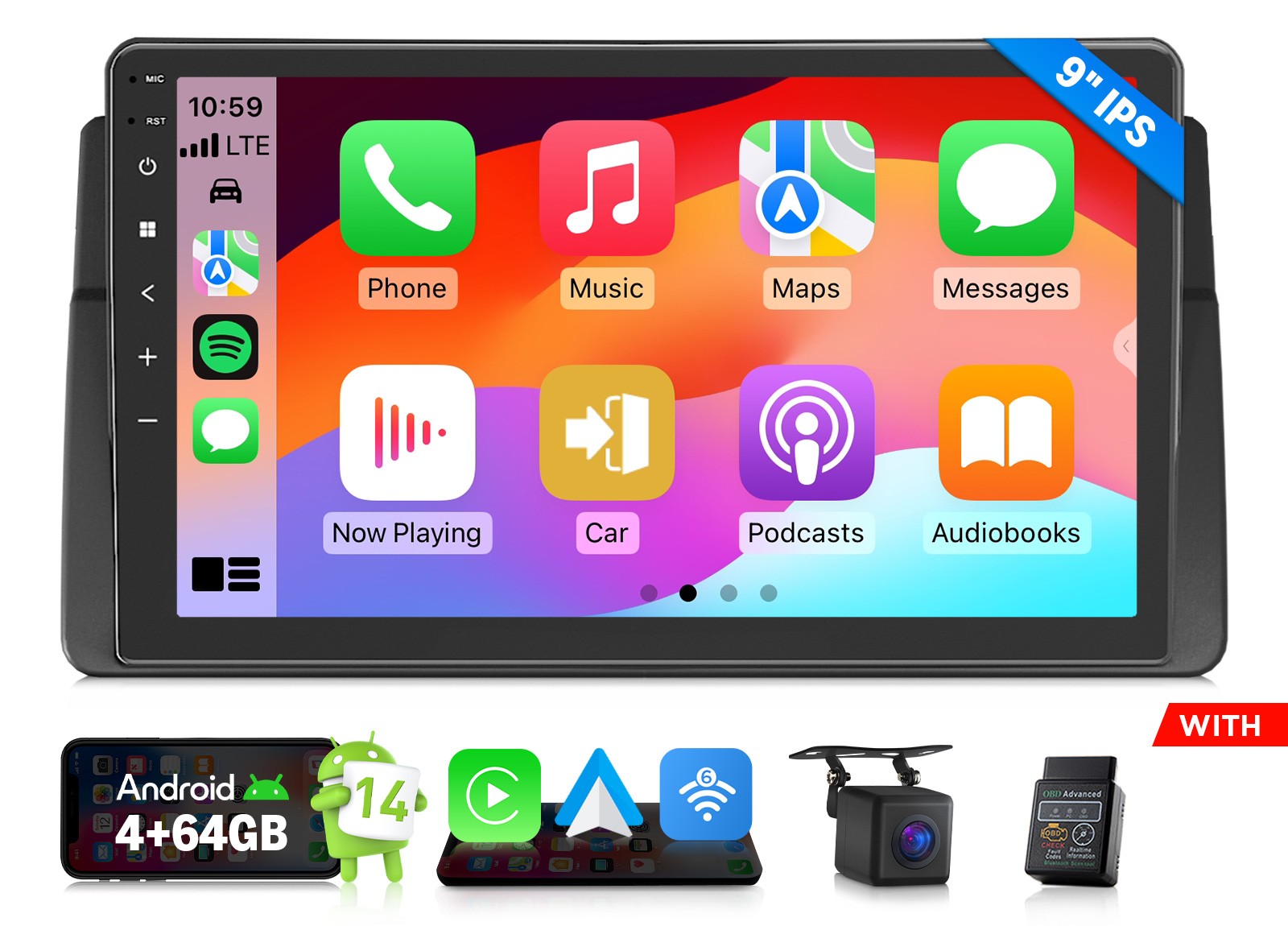 For BMW E46 325i M3 9 inch Android 14 Car Radio CarPlay HD Touchscreen DSP Audio