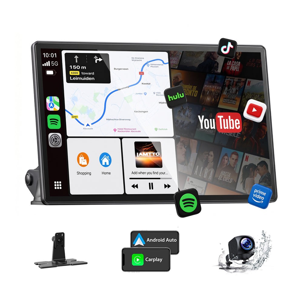 11″ Touch Screen Car Stereo Apple CarPlay Android Auto Portable with Net-Flix