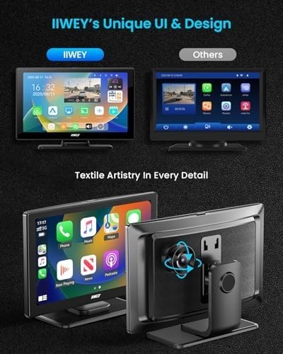 IK5 9″ Wireless CarPlay & Android Auto Screen with Dash & Backup Cameras