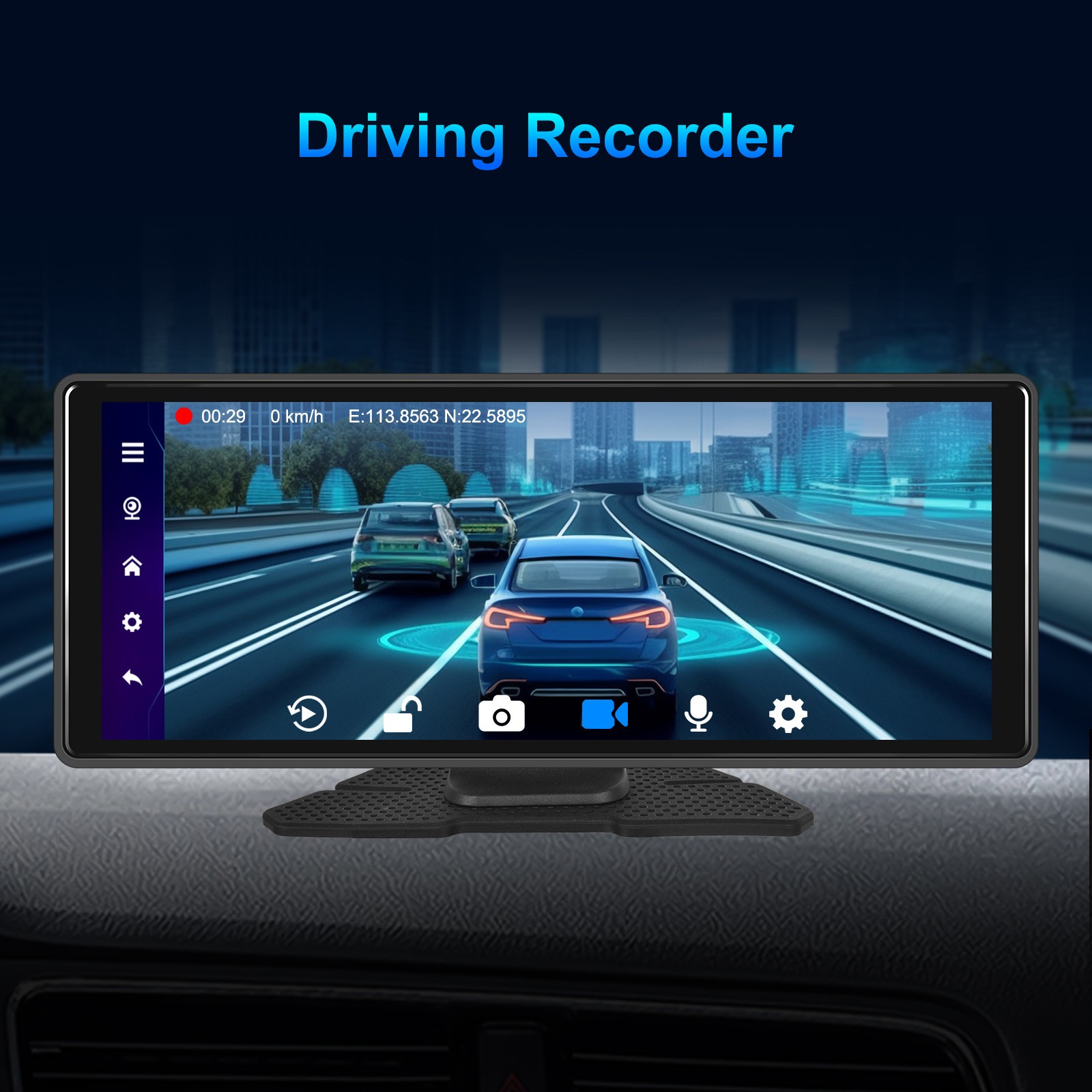 10.26″Bluetooth Car Navigation Carplay HD Large Touch Screen Recorder AHD Camera