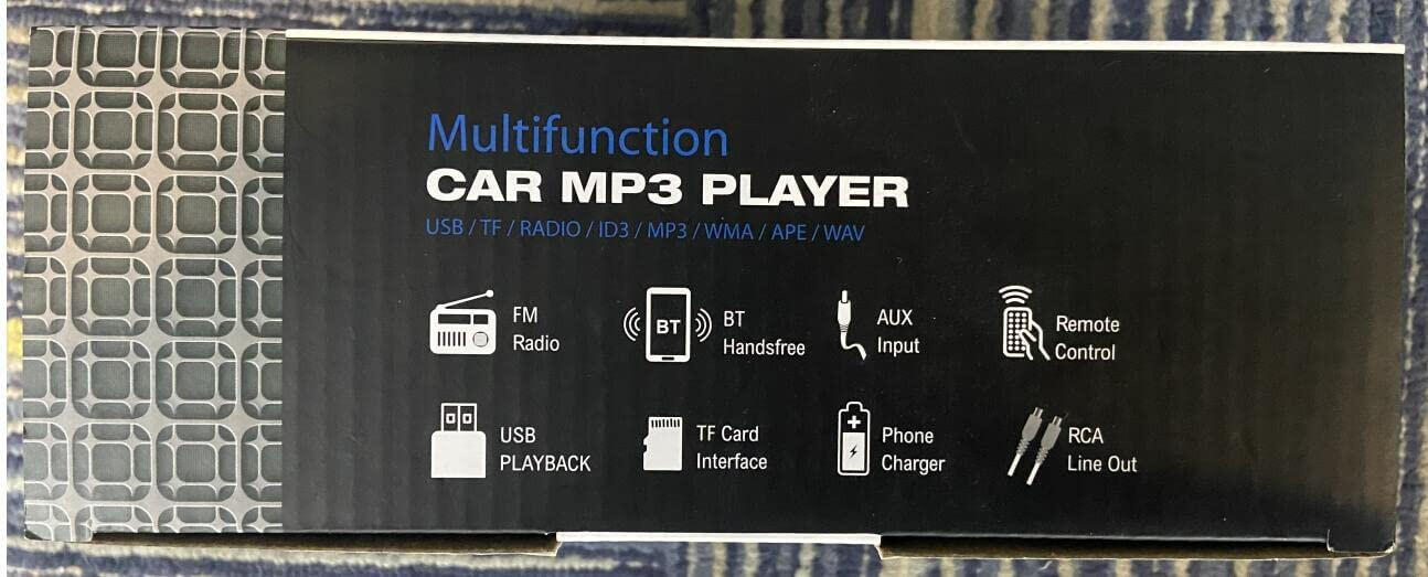 Bluetooth Handsfree FM DUAL USB TF AUX MP3 1-DIN Car Stereo Player Quick Charge