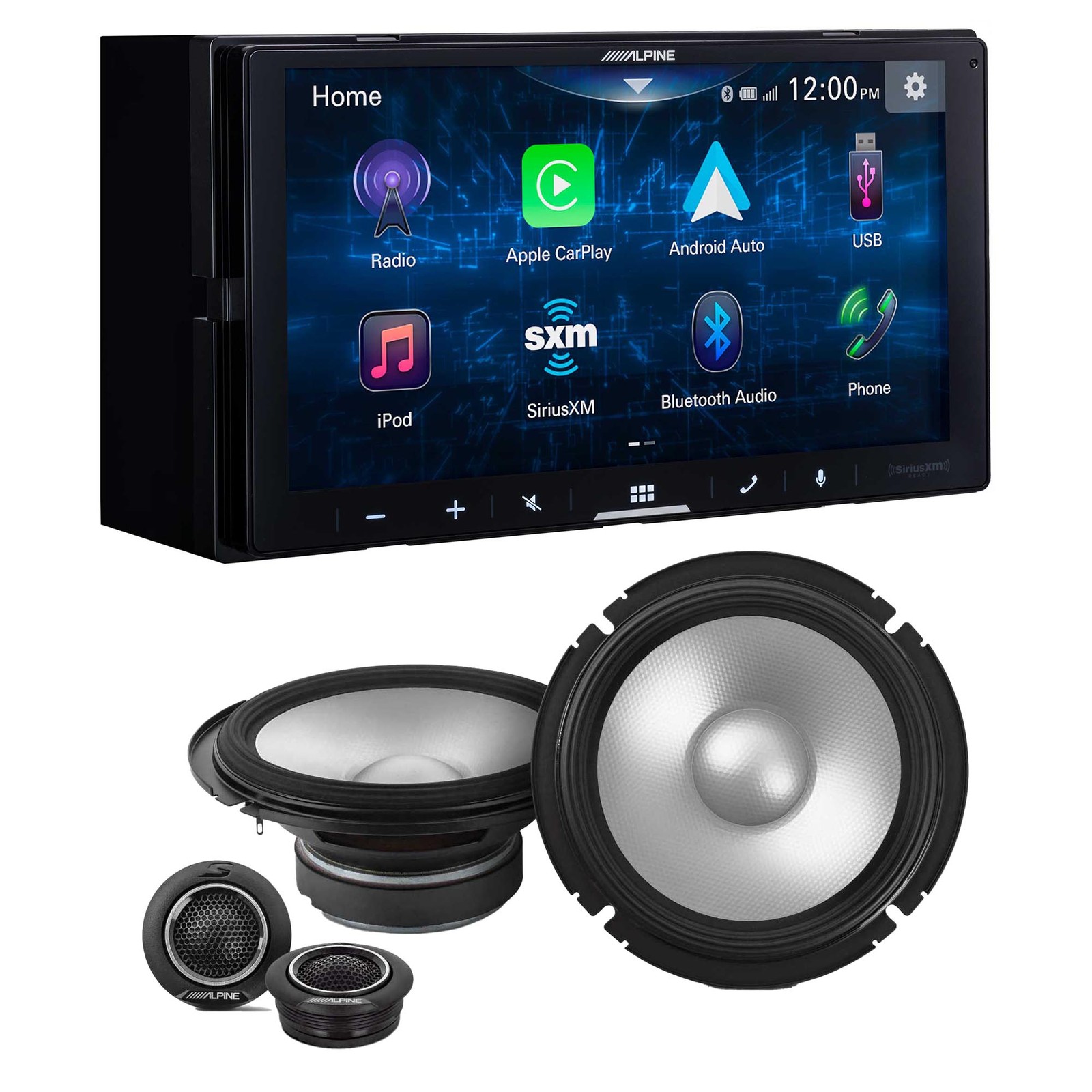 Alpine iLX-W670 Receiver & S2-S65C Type S 6.5″ Component Speakers Pair