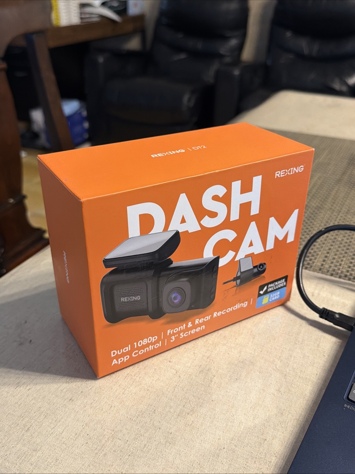 Rexing Dash Cam – 1080p – Front & Rear Recording – App Control – 3″ Screen