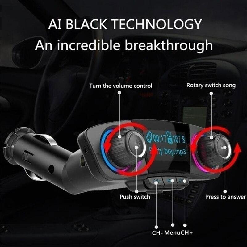 LED Screen Aux Modulator Bluetooth 4.0 Handsfree Car Kit Audio Radio MP3 Player
