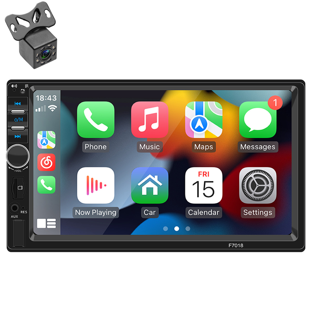 Double Din Car Stereo Touch Screen Radio Bluetooth Player Carplay Android Auto