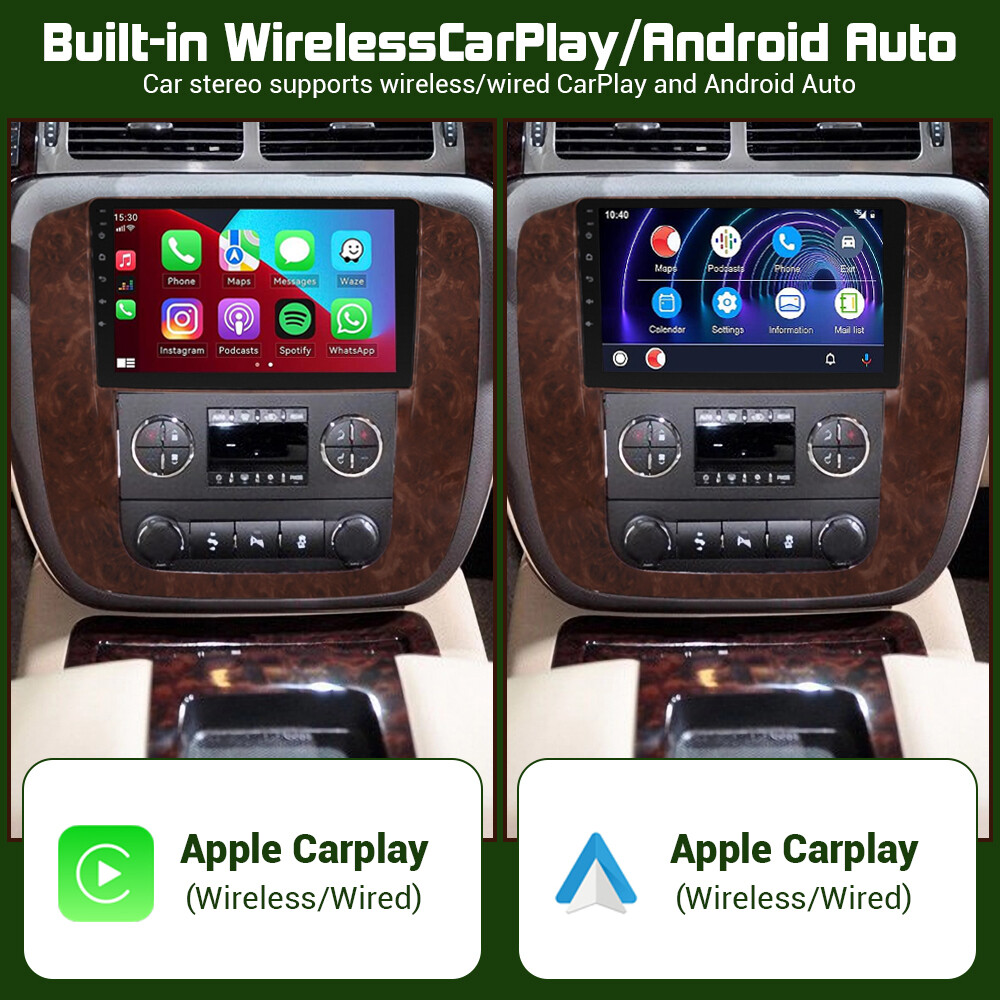 For 2009-2012 Chevrolet Silverado Wifi Carplay Android 12.0 Stereo Radio GPS Nav