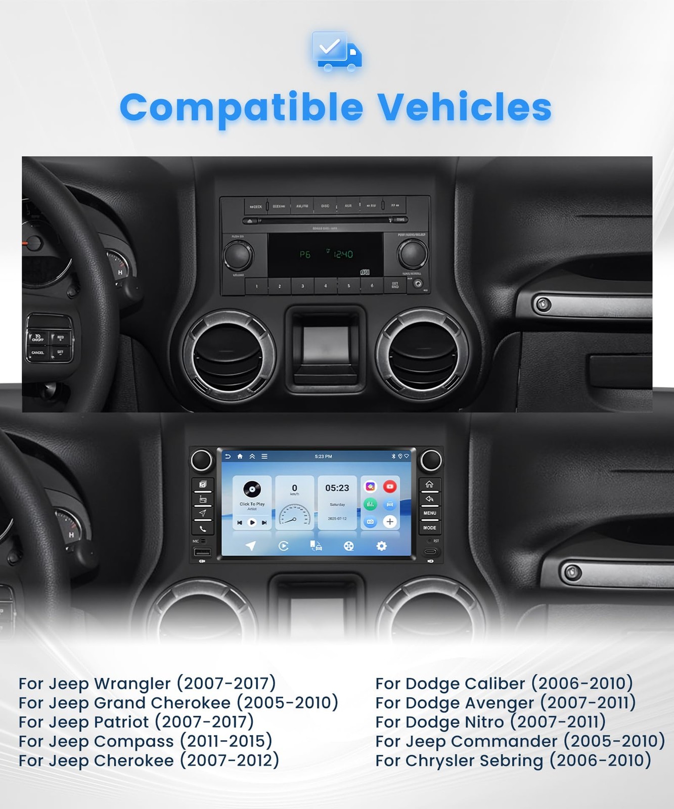 4GB+64GB Car Stereo for for Jeep Wrangler/Patriot (2007-2017)/Grand Cherokee …