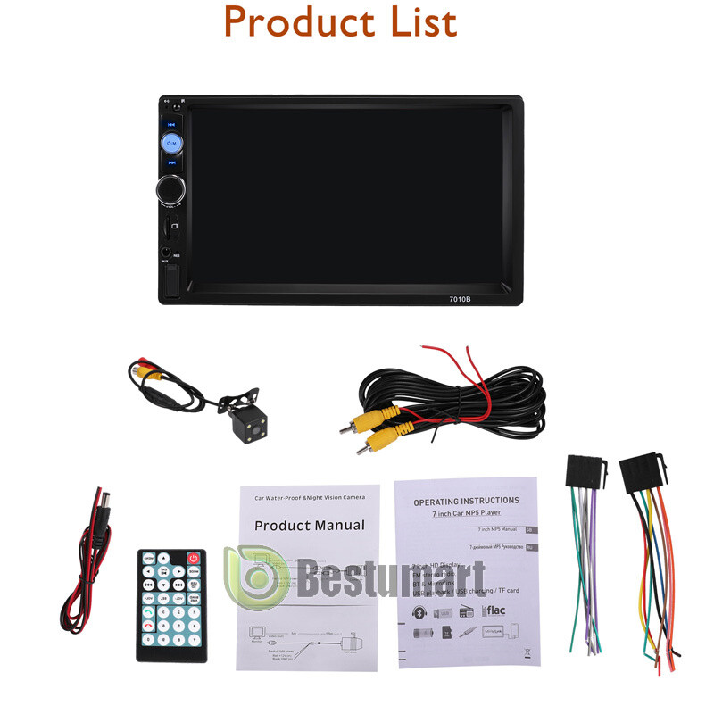 7” Double 2Din Android 12 Car Radio GPS WIFI BT Carplay Touch Screen Stereo+Cam