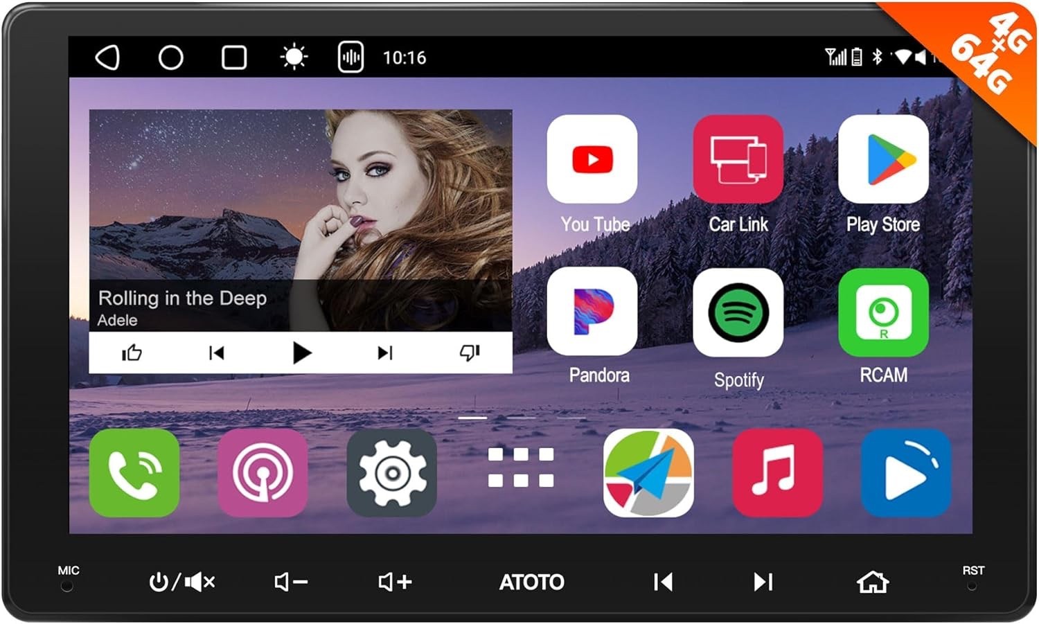 ATOTOZONE A6PF Plus 9inch QLED Car Stereo 8-Core 4G+64G QLED Android