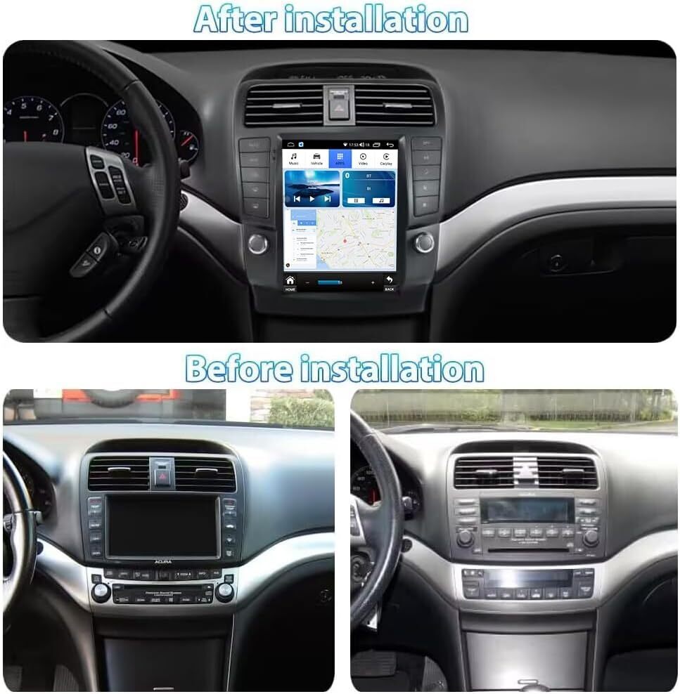 9.7” Android Carplay Car Stereo Radio GPS Navi 4+32GB For Acura TSX 2004-2008