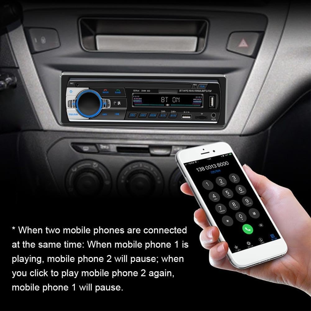 Bluetooth Car Stereo Audio In-Dash FM Aux Input Receiver SD USB MP3 Radio Player