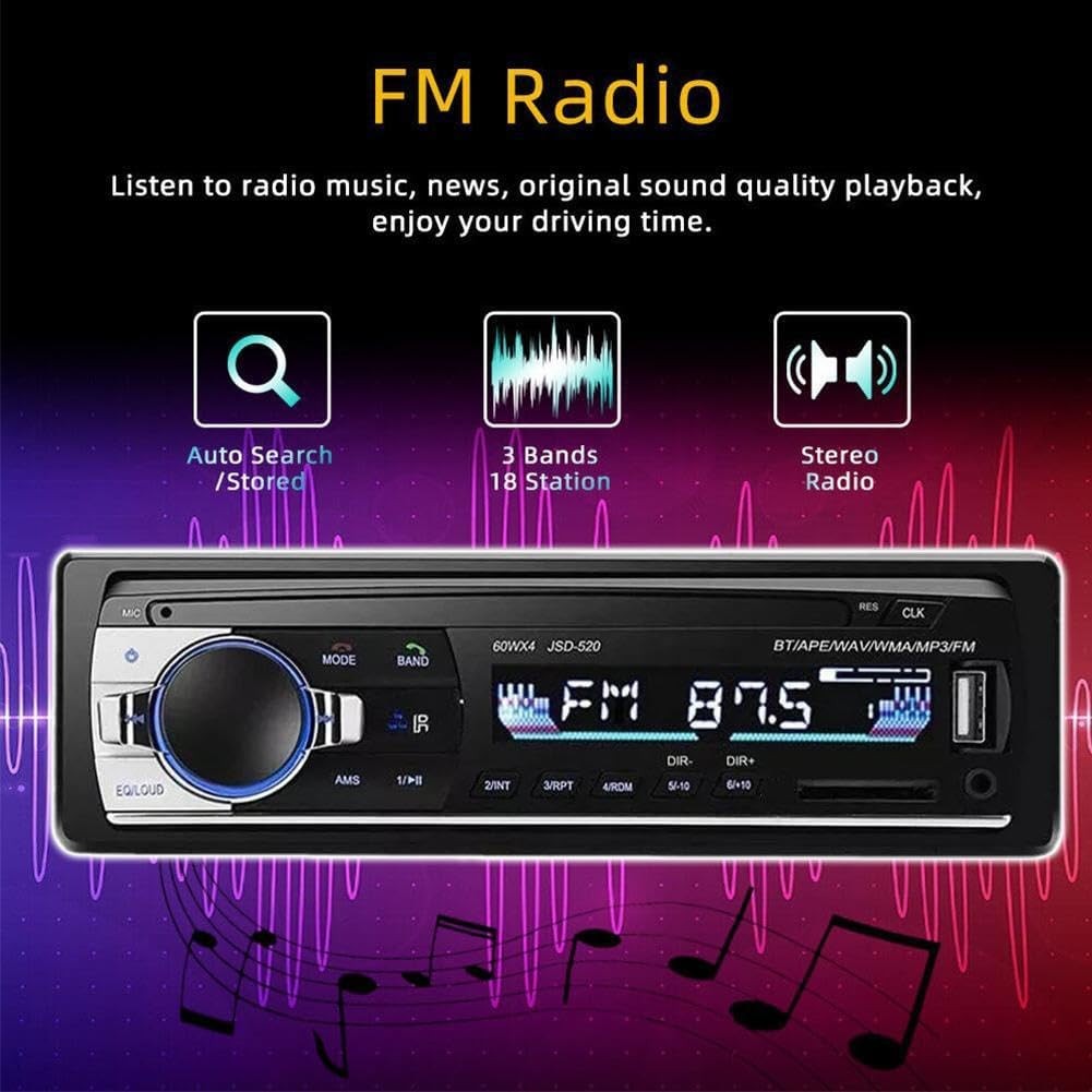 Bluetooth Car Stereo Audio In-Dash FM Aux Input Receiver SD USB MP3 Radio Player