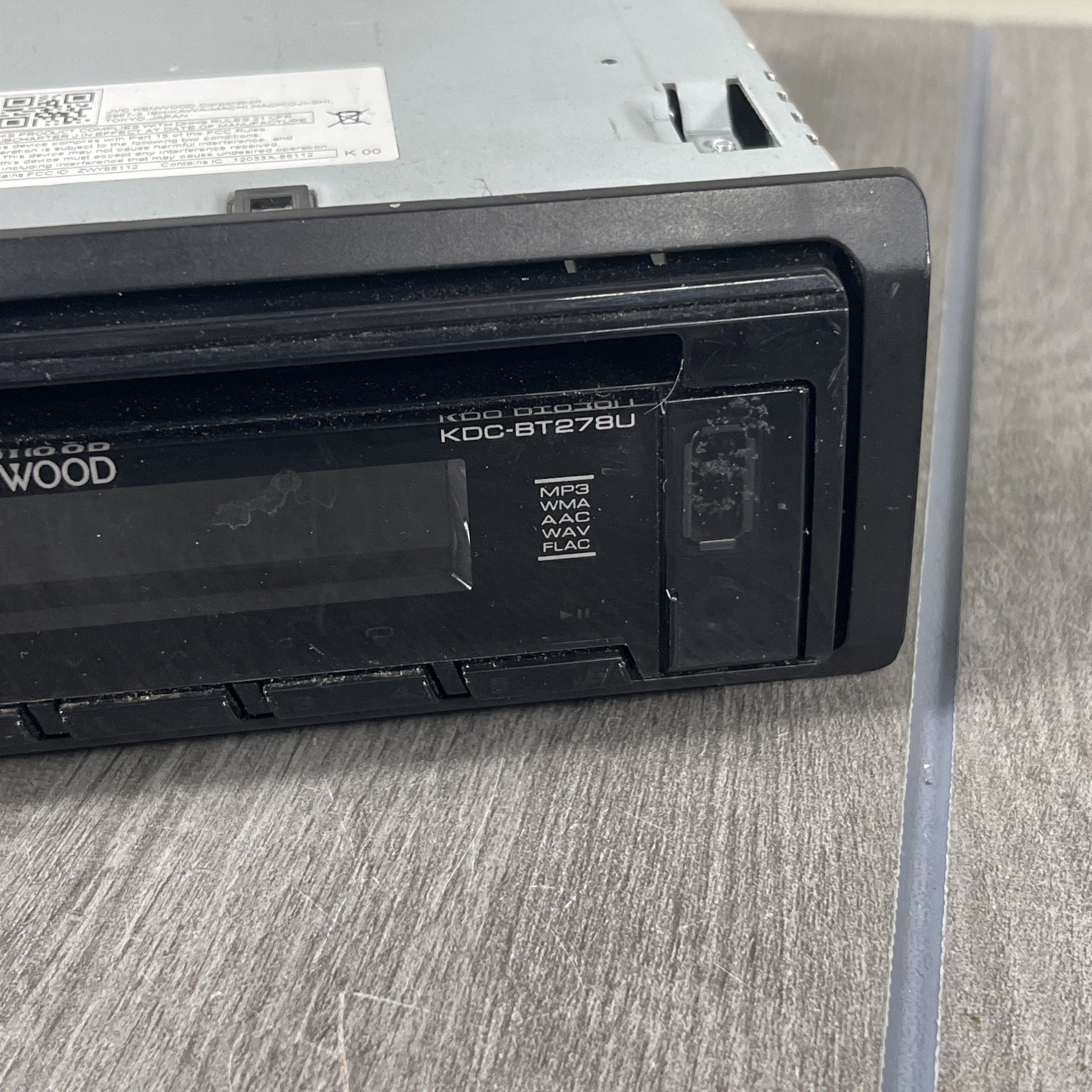 Kenwood CD Receiver with Bluetooth (KDC-BT278U) Untested – Worked When Removed